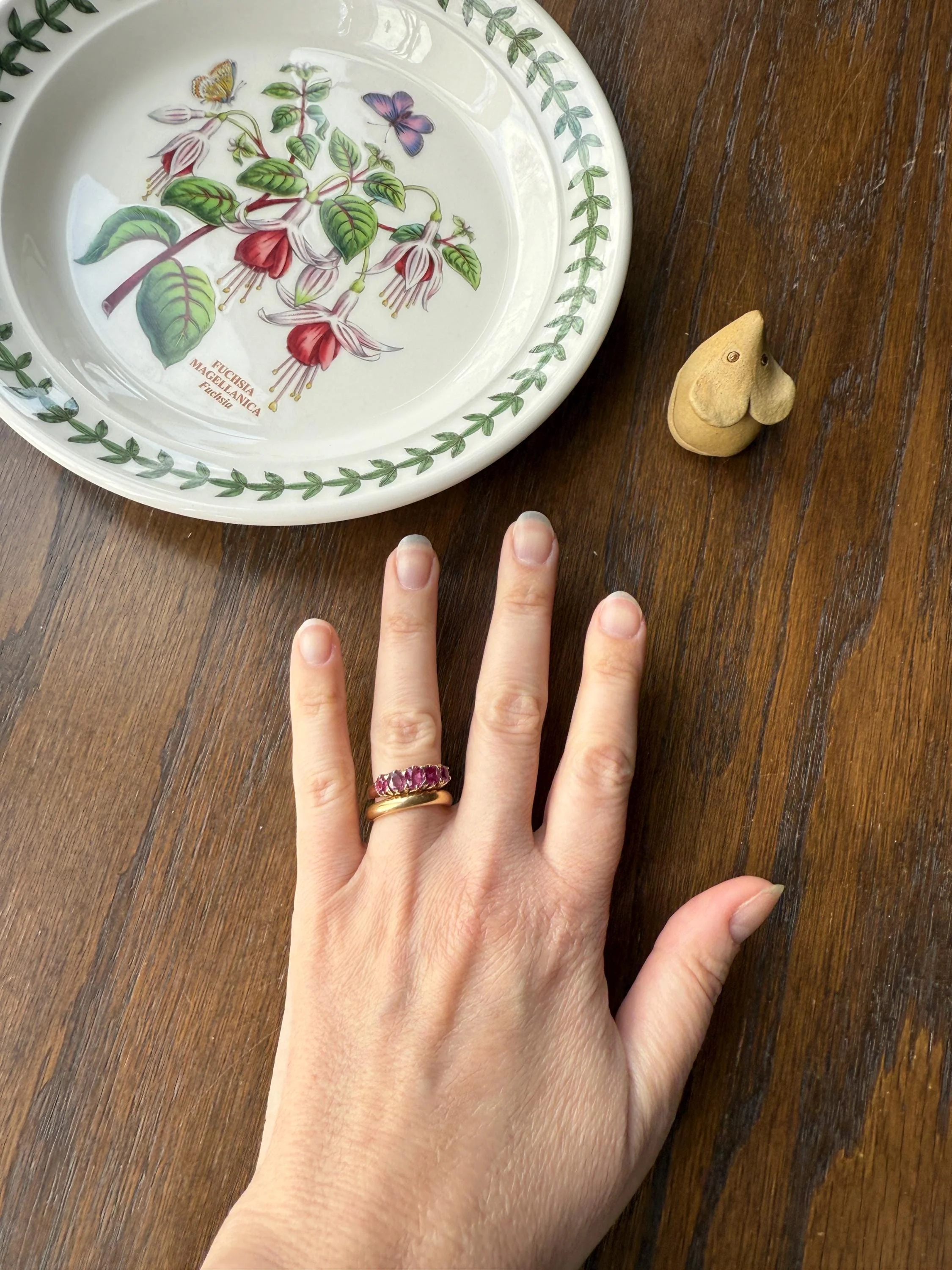 Antique Ruby Pink Sapphire Victorian Antique Five Stone Stacker Band 10k Gold Ring - Image 18