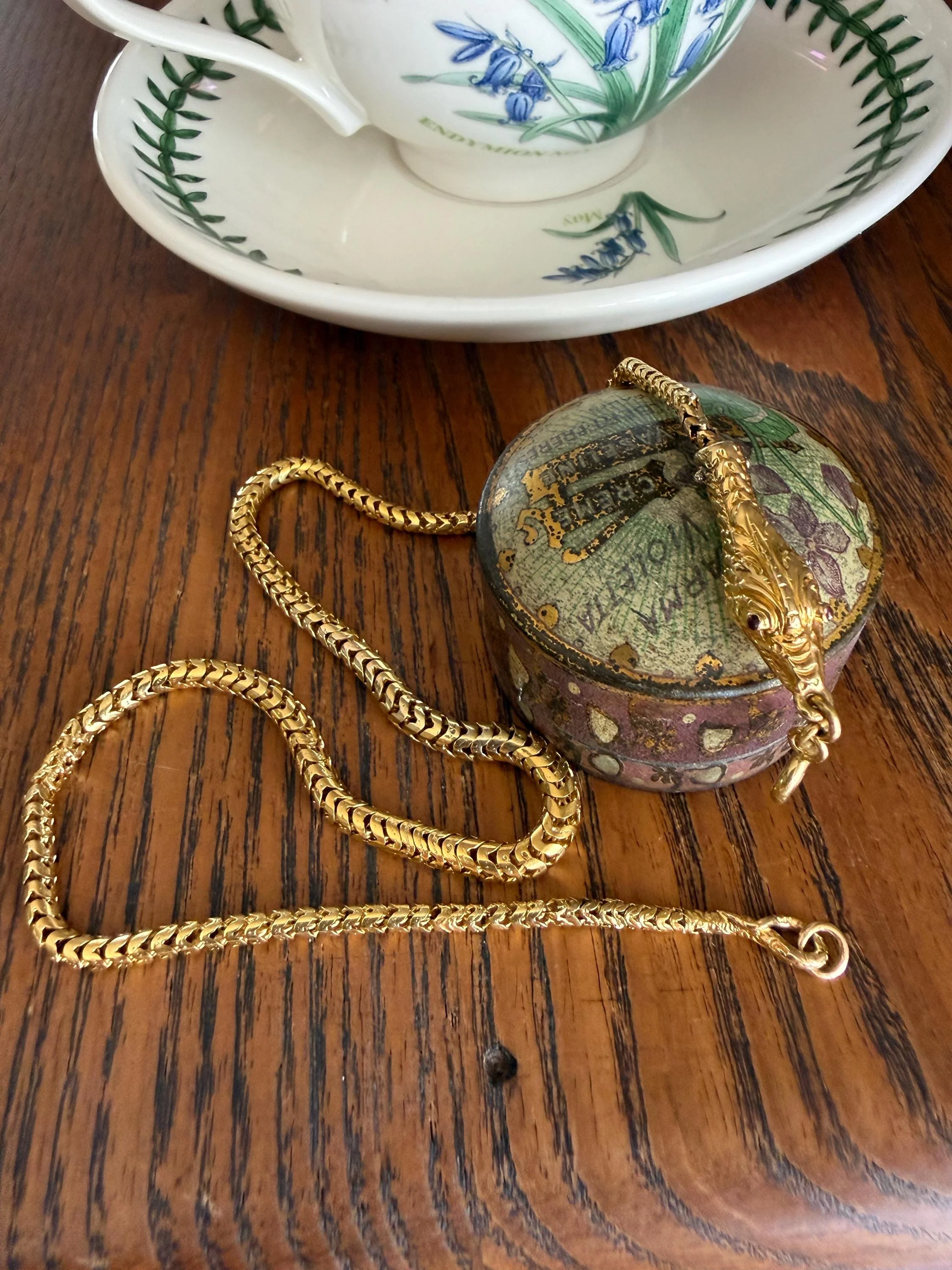 Antique SNAKE Head and Coiled Tail Reticulated Scales Chain 20g 18k Gold Solid Victorian Figural Heavy Necklace - Image 14