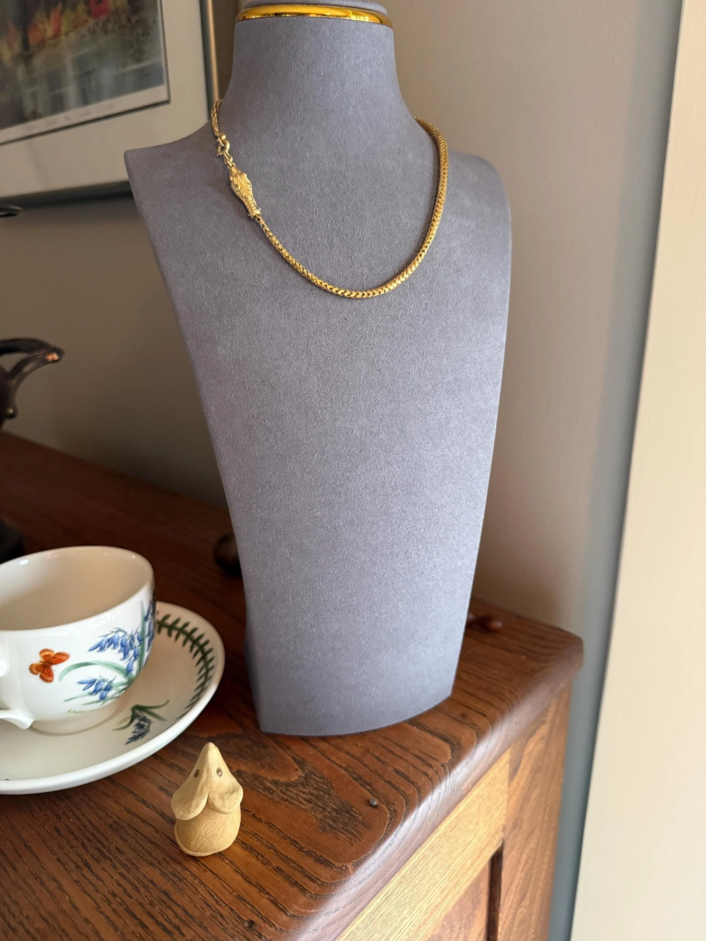 Antique SNAKE Head and Coiled Tail Reticulated Scales Chain 20g 18k Gold Solid Victorian Figural Heavy Necklace - Image 16
