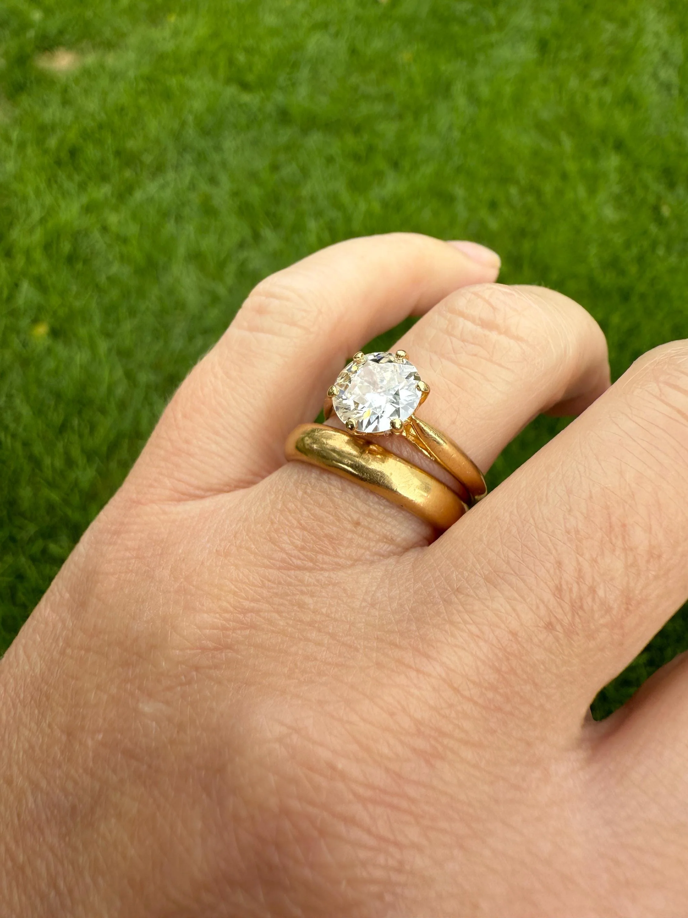 Antique Spready 1.6 CARAT Tall Old Mine Cut DIAMOND Solitaire French Engagement Ring 18k Gold Faces Up 1.8 OMC Daily Wear - Image 11