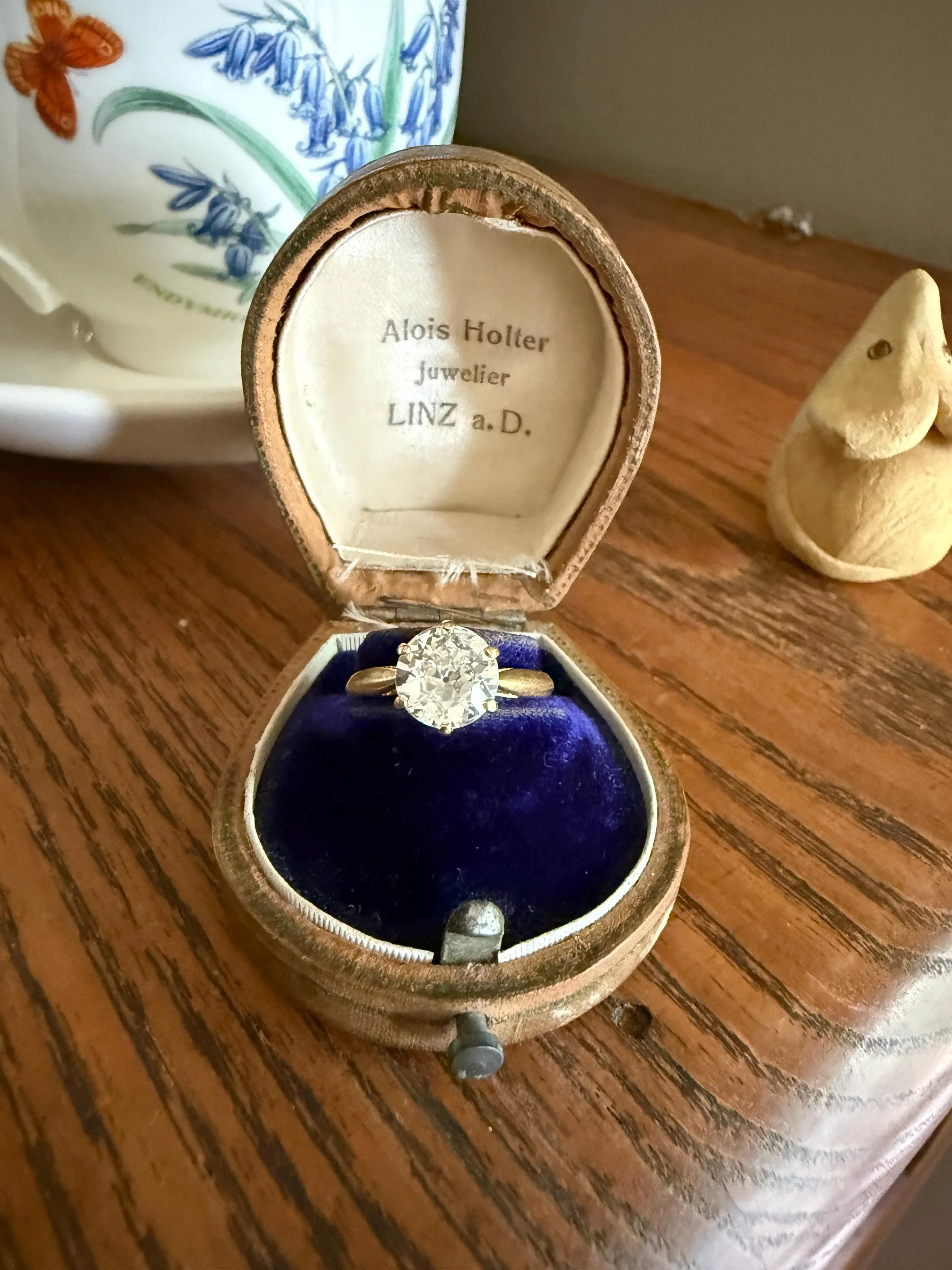 Antique Spready 1.6 CARAT Tall Old Mine Cut DIAMOND Solitaire French Engagement Ring 18k Gold Faces Up 1.8 OMC Daily Wear - Image 2