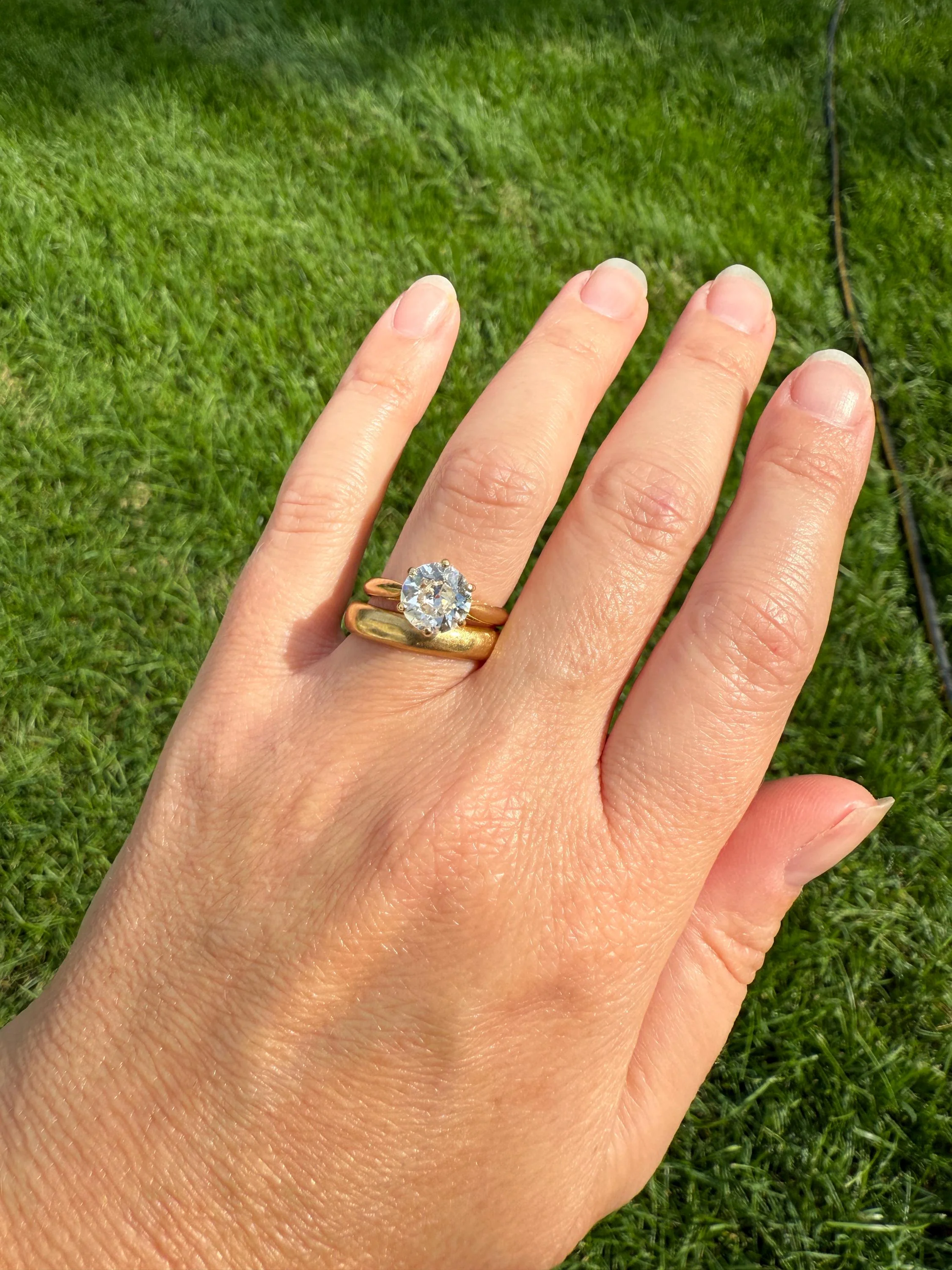 Antique Spready 1.6 CARAT Tall Old Mine Cut DIAMOND Solitaire French Engagement Ring 18k Gold Faces Up 1.8 OMC Daily Wear - Image 8