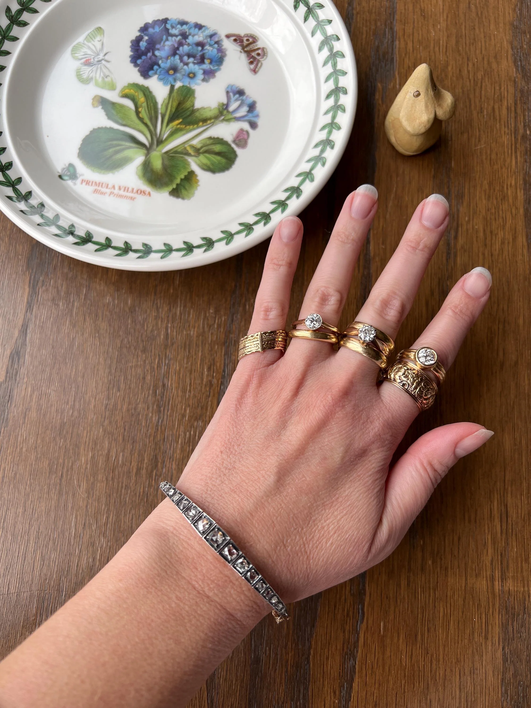 Antique TAPERING Rose Cut DIAMOND Hinged Bangle Bracelet Open Back Face Up 4.35 CARAT French 18k Gold Silver Victorian Wriststack - Image 7