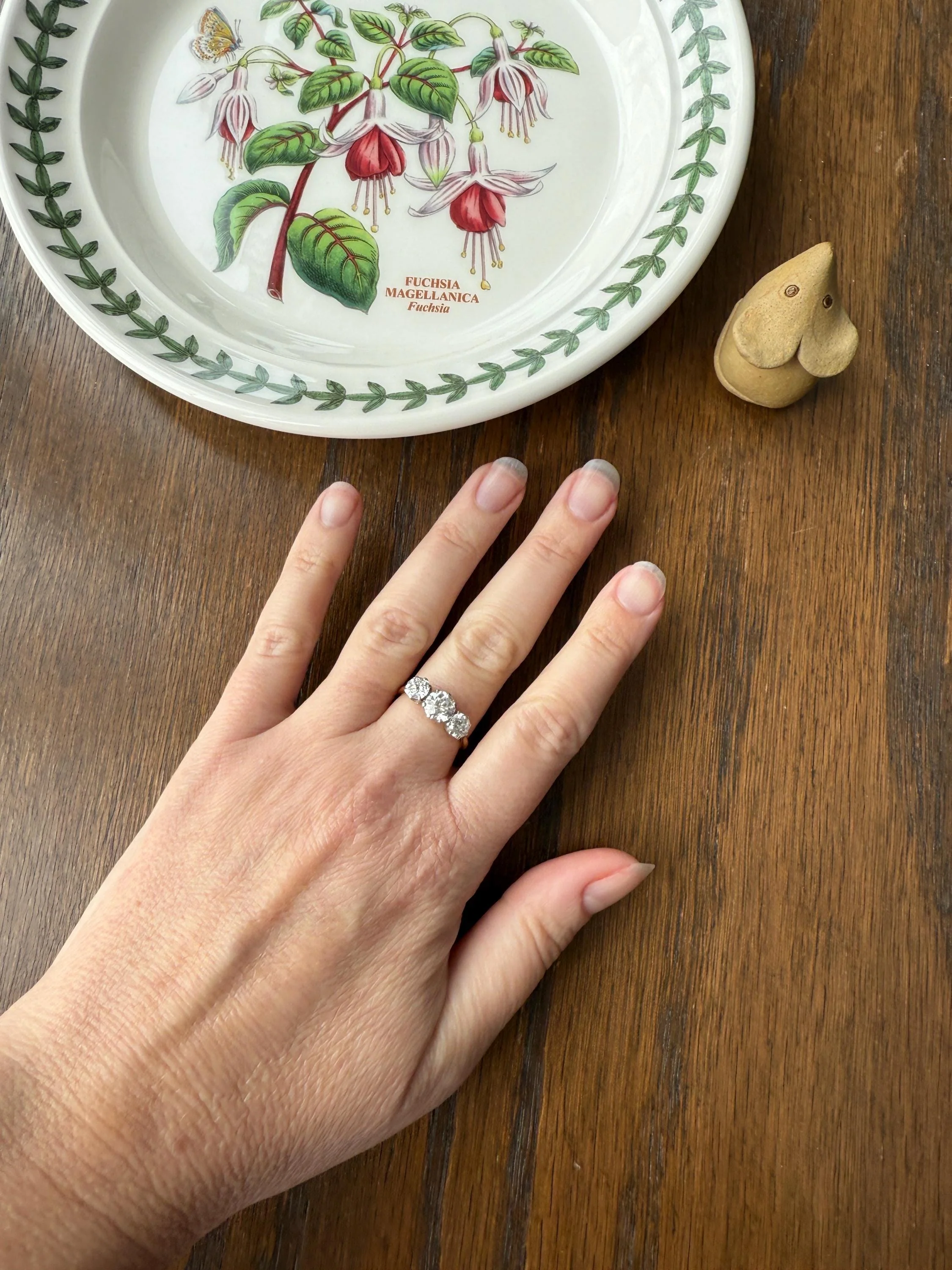 Antique Three Stone 2.3 Carats Old Mine Cut DiAMOND Ring 18k GOLD Platinum Chunky Tall Stacker Stackable Band 2.3Ctw OMC - Image 16