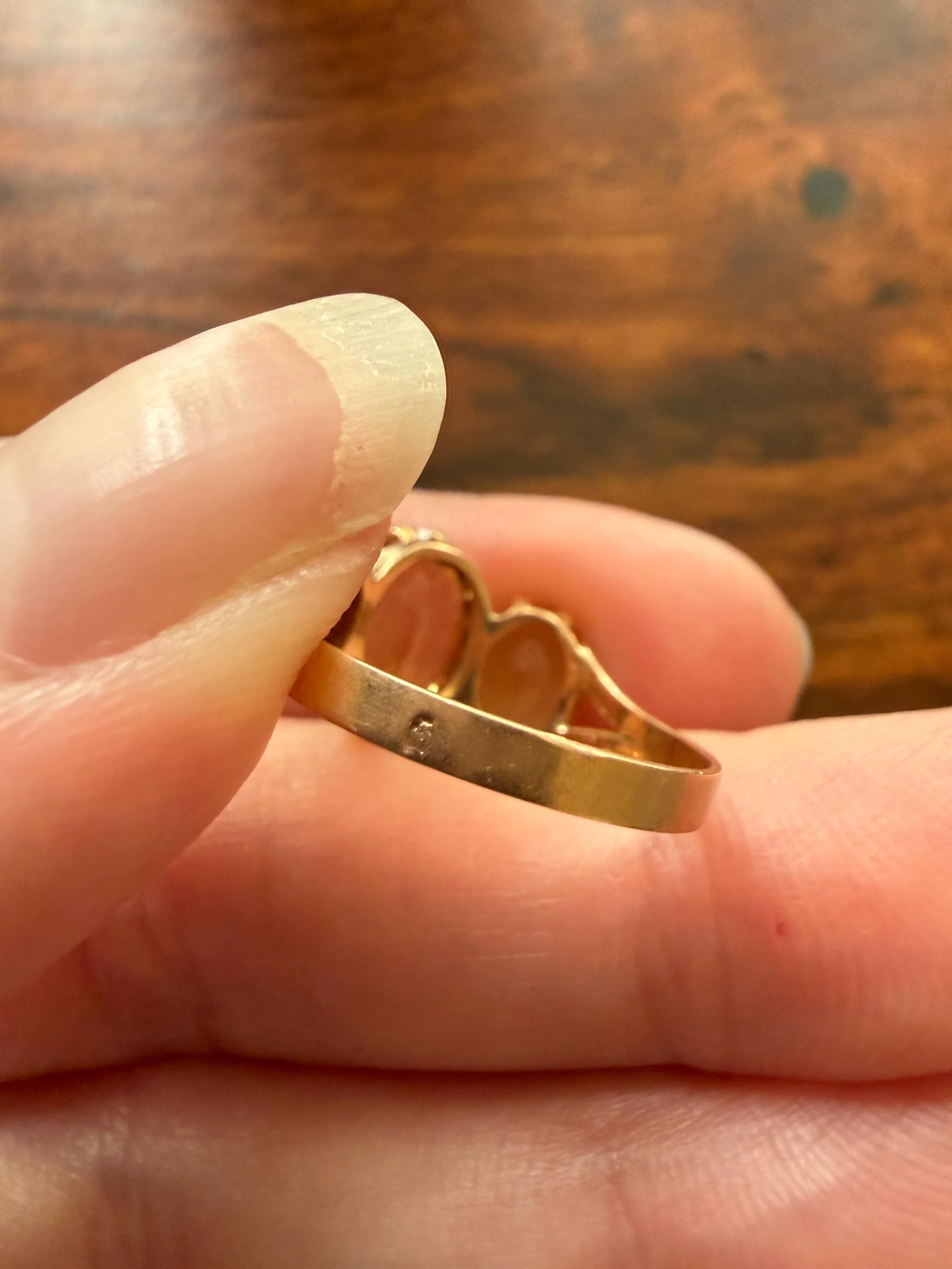 ANTIQUE Victorian Sunny Yellow 3.4 Carats Old Cut Natural Citrine Three Stone Band French Ring 18k Gold Oval Classic Crown Prong Setting - Image 14
