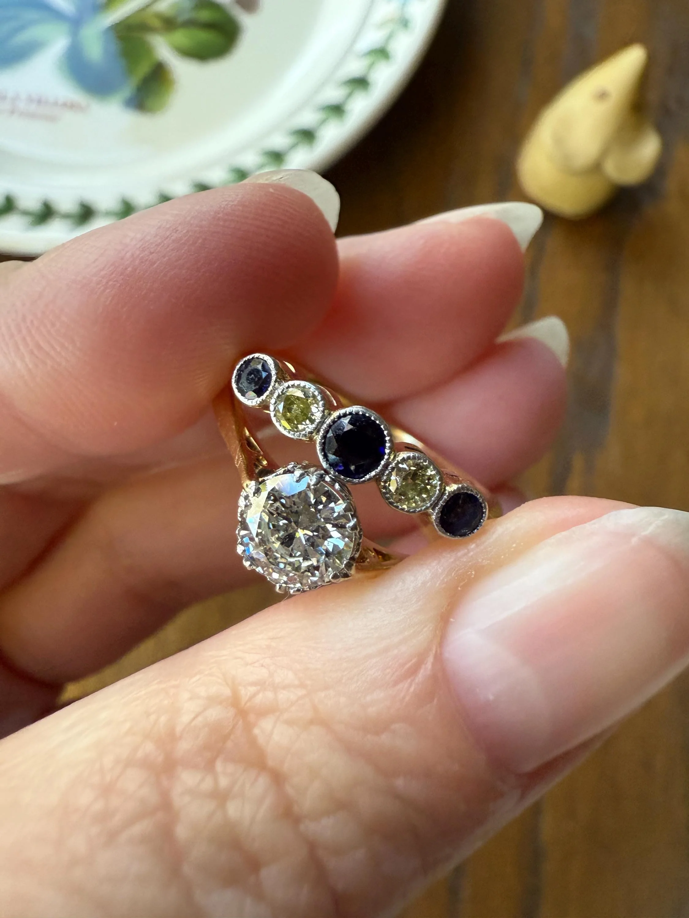 Art Deco Vintage to Antique .8 Carat Transitional Cut DIAMOND Solitaire 18k Gold Platinum Ring Engagement Stacker Crown Prong Romantic Gift - Image 13