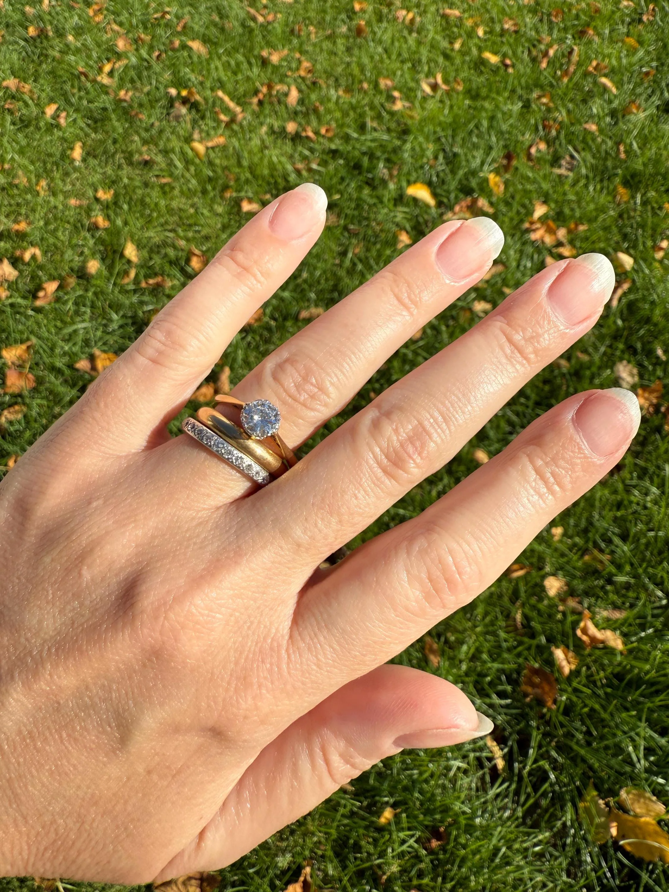 Art Deco Vintage to Antique .8 Carat Transitional Cut DIAMOND Solitaire 18k Gold Platinum Ring Engagement Stacker Crown Prong Romantic Gift - Image 3