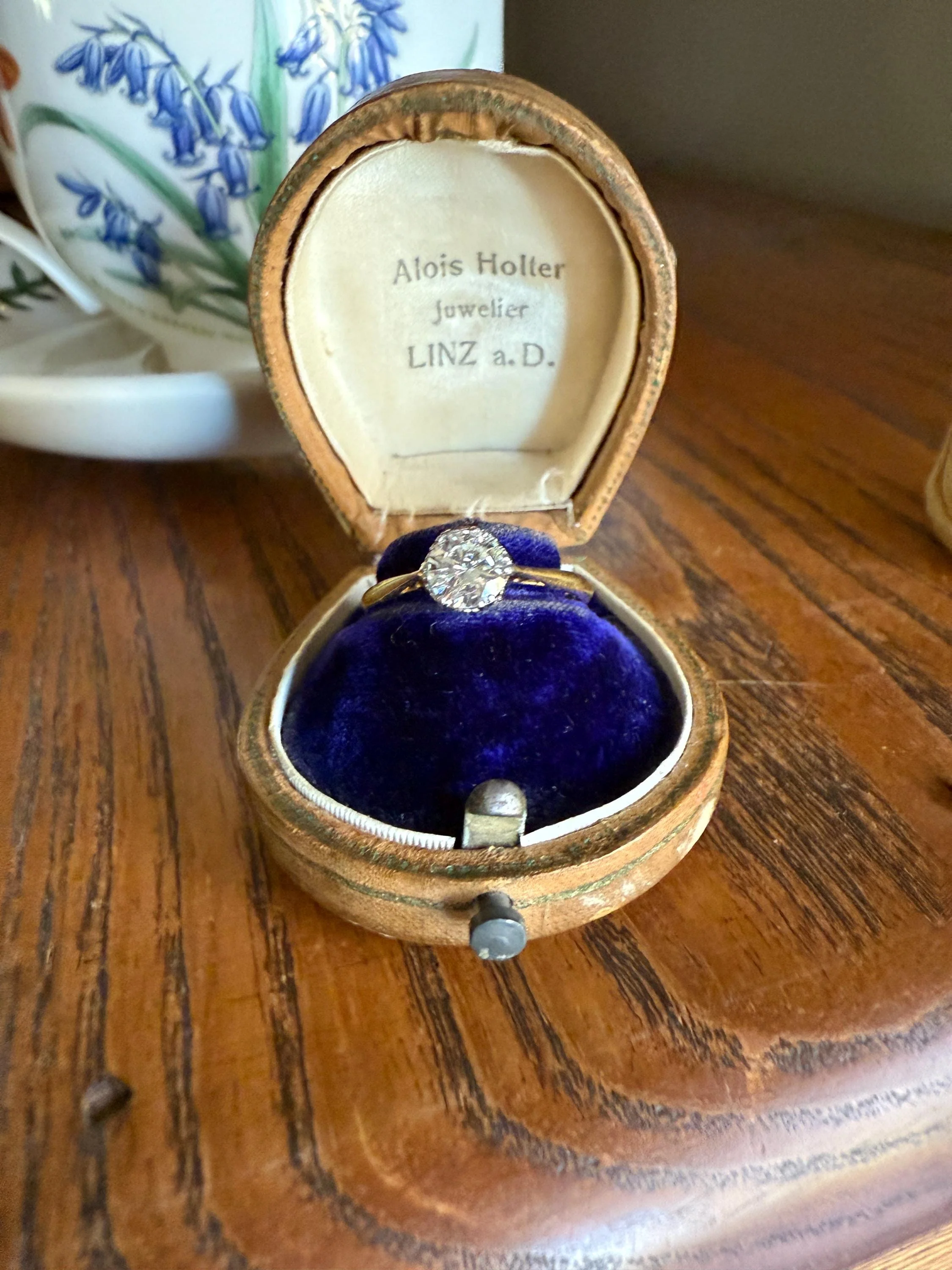 Art Deco Vintage to Antique .8 Carat Transitional Cut DIAMOND Solitaire 18k Gold Platinum Ring Engagement Stacker Crown Prong Romantic Gift - Image 4