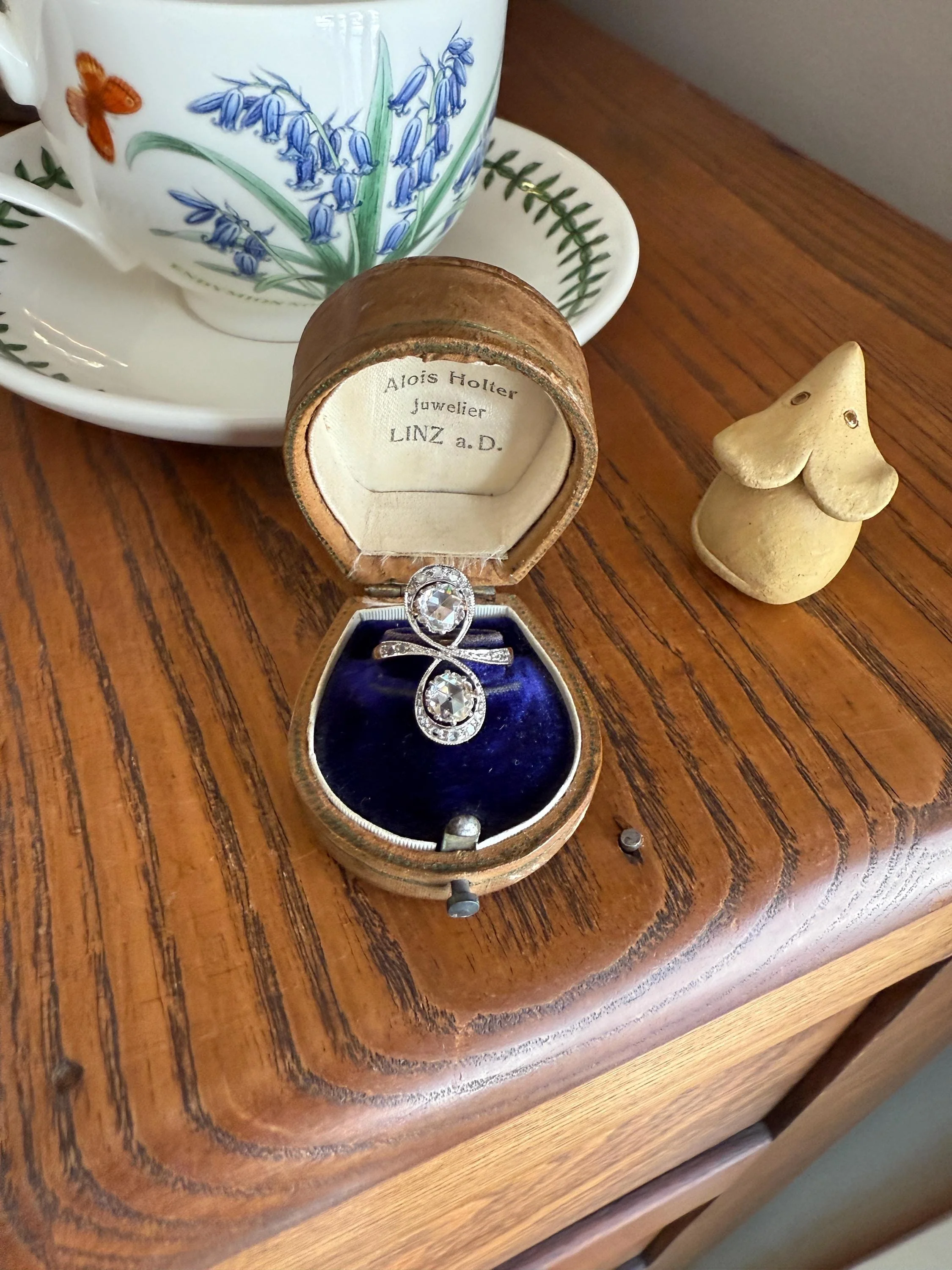 Belle Epoque Antique Rose Cut DIAMOND Toi et Moi Ring 1.5 Carat Face Up 18k Gold Victorian Infinity Figure 8 Swirl Art Nouveau Movement - Image 15