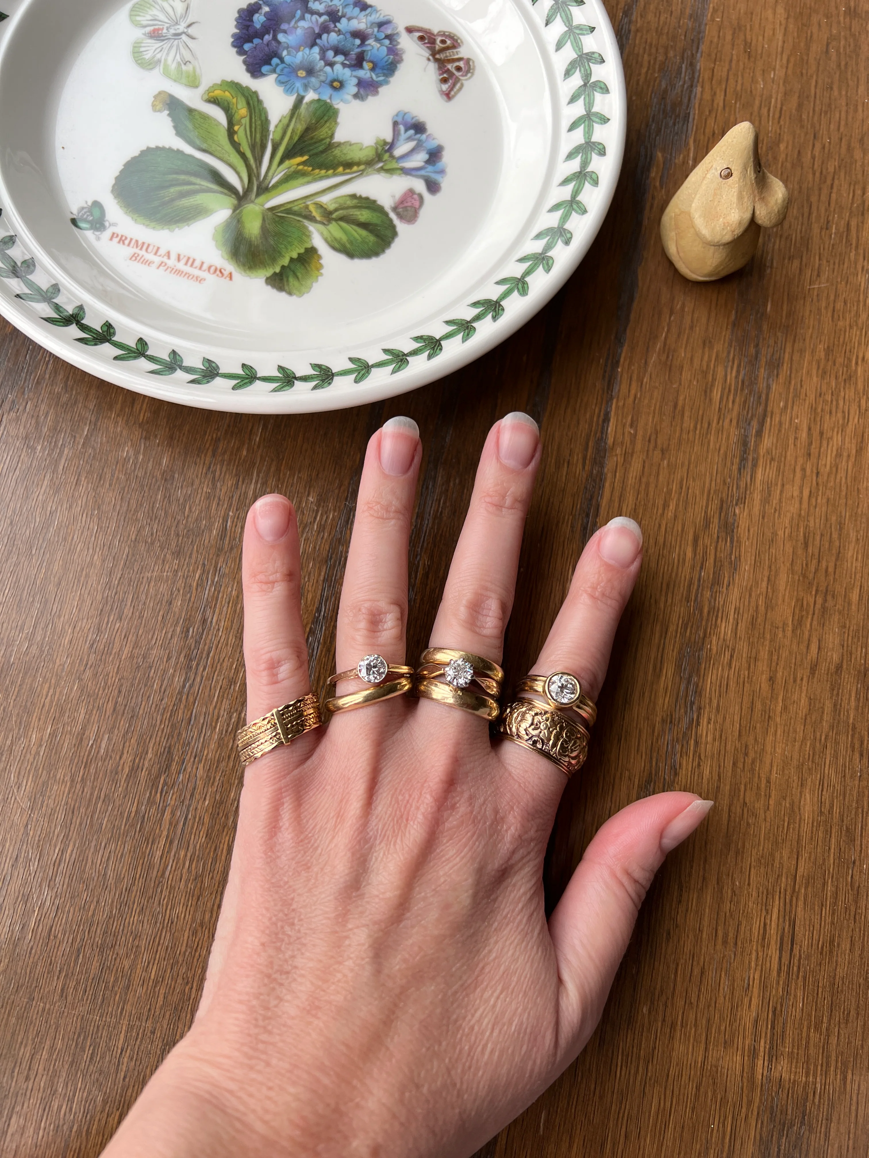 Bezel Set 1.4 Carat Old Mine Cut DIAMOND Antique Stone 18k Gold Gypsy Ring Solitaire Engagement Chunky Wide Band Stacker - Image 22