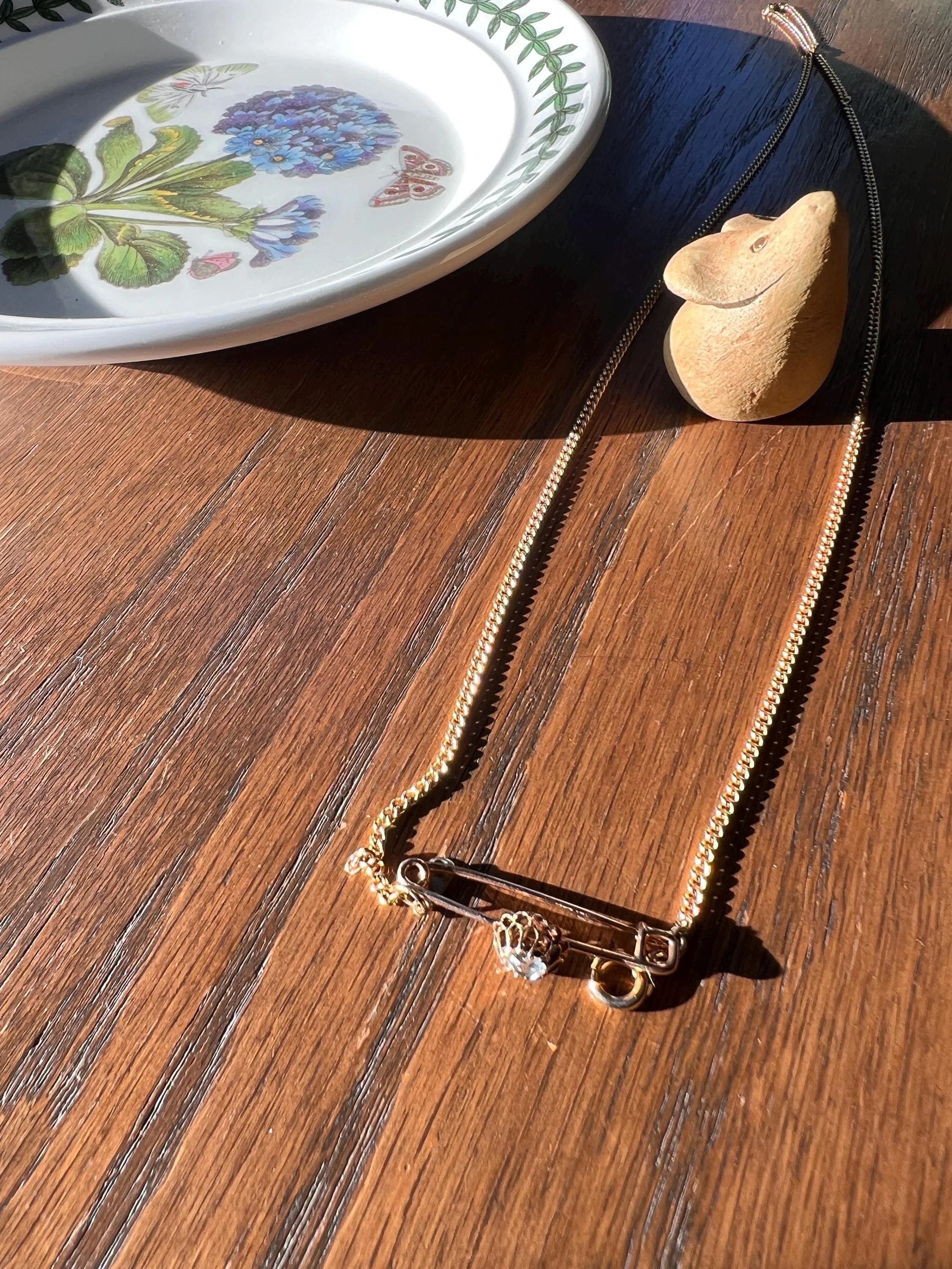 BUTTERCUP Rose Cut DIAMOND Solitaire Safety Pin Figural Earring 14k Gold Victorian Georgian Pendant Charm Holder Chain Extender Parts - Image 5