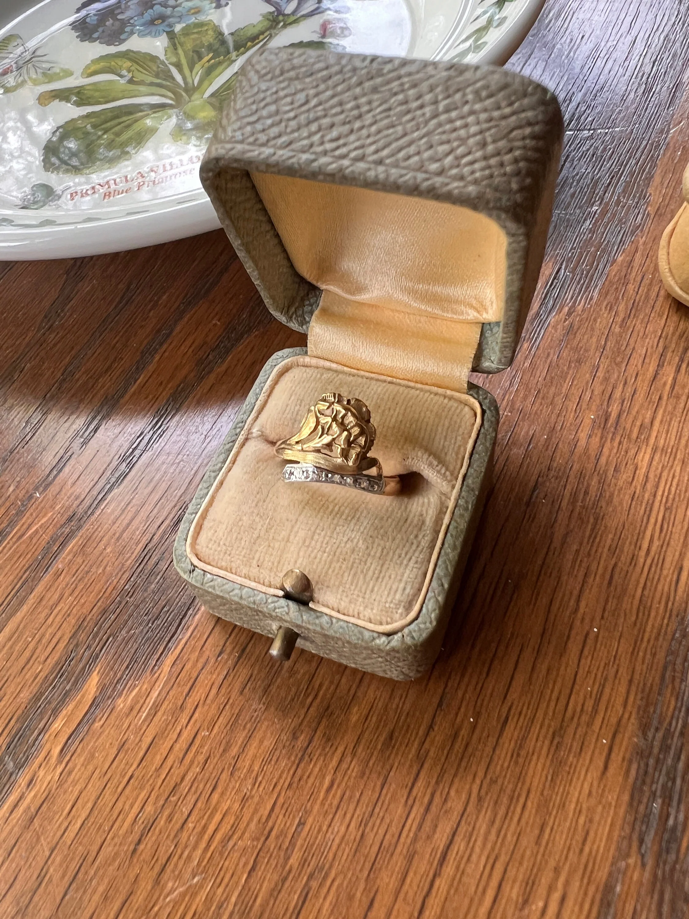 CARNATION French Art Nouveau Antique Rose Cut Diamonds 18k Gold Ring Figural Floral Belle Epoque - Image 5