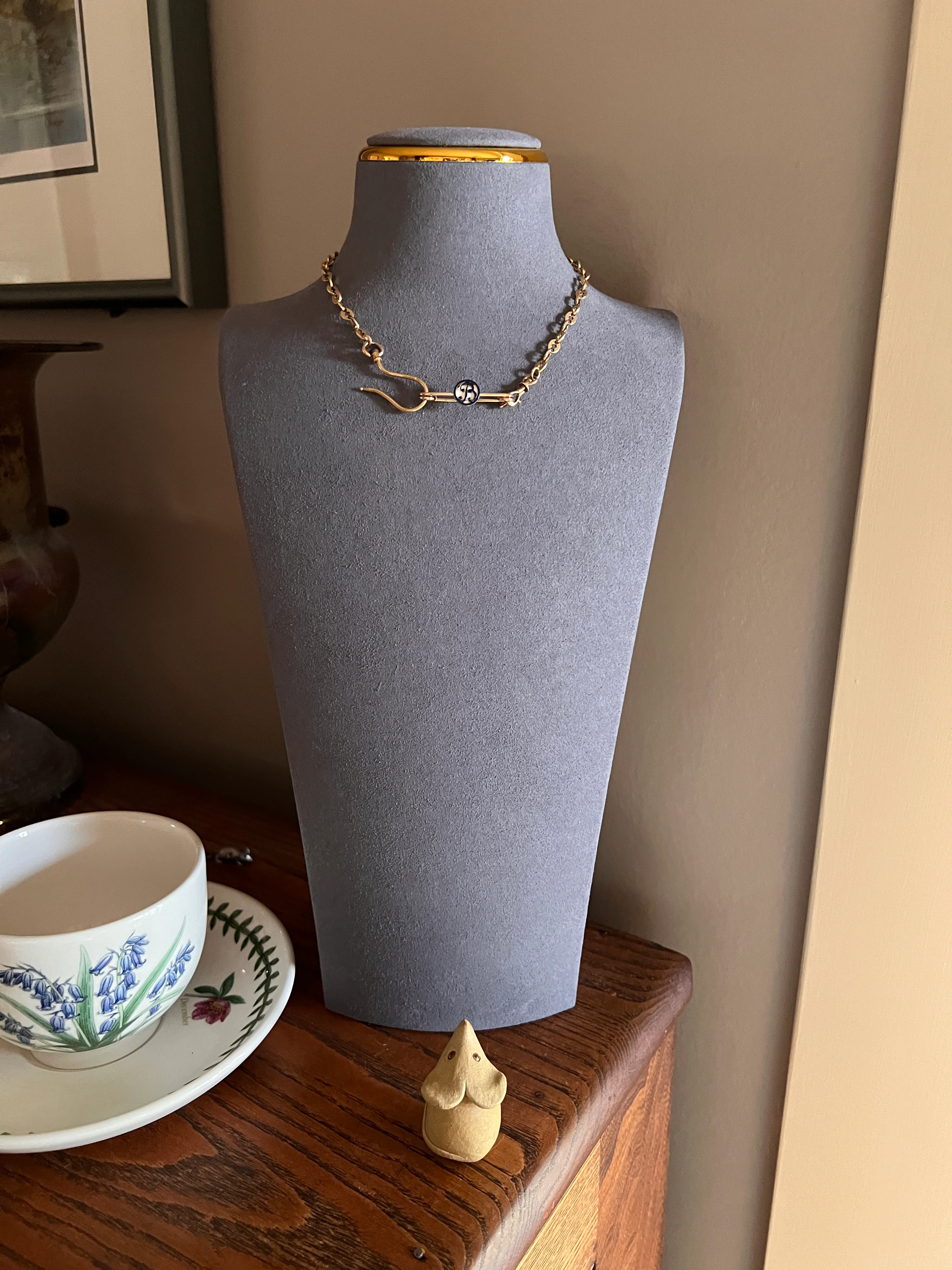 CARTIER Antique Rare BOXED Dated 1912 Letter B Initial Safety Pin Pendant Charm Holder Connector Extender Art Nouveau - Image 12