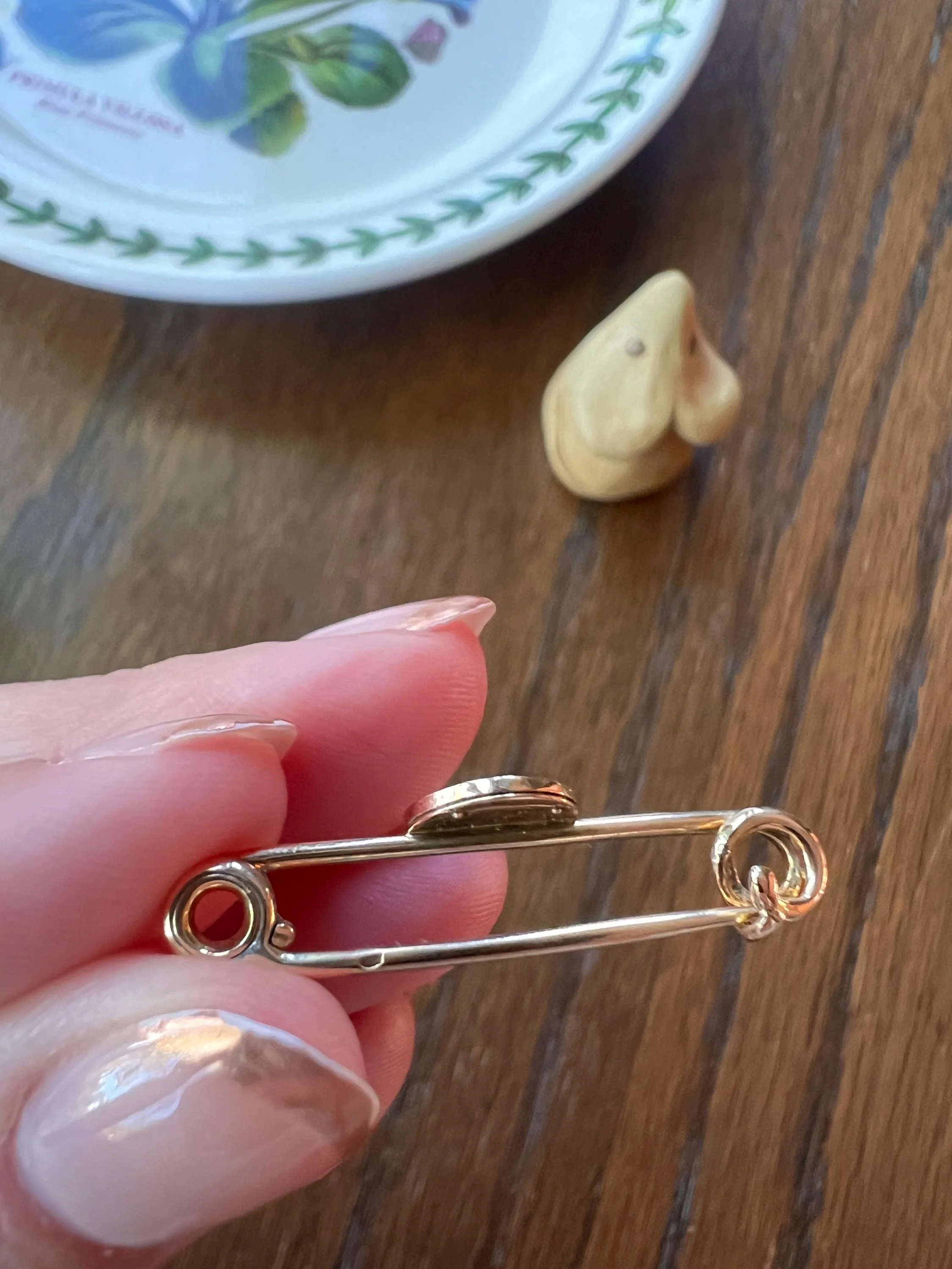 CARTIER Antique Rare BOXED Dated 1912 Letter B Initial Safety Pin Pendant Charm Holder Connector Extender Art Nouveau - Image 9