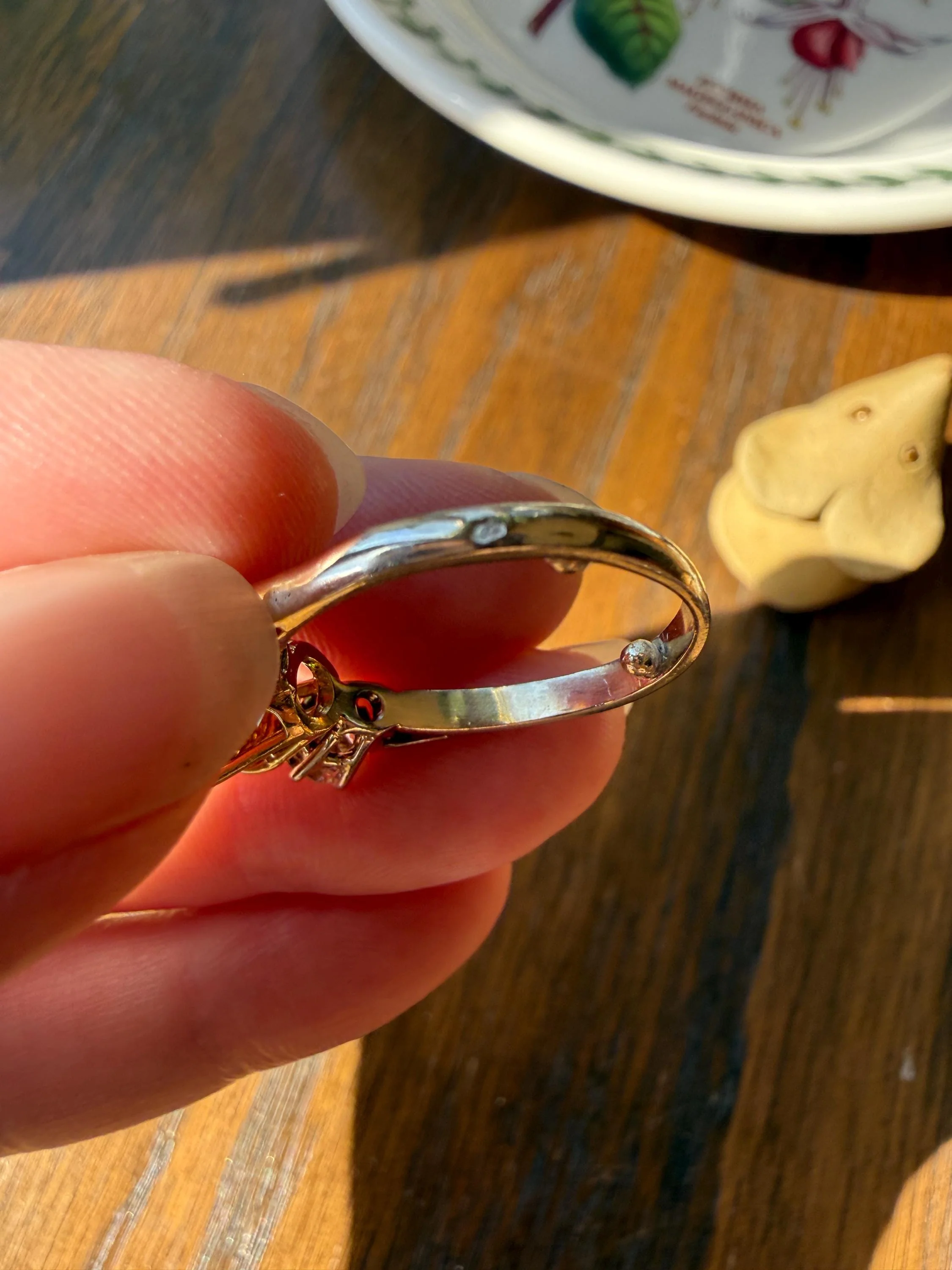 CHAMPAGNE Fancy Light BROWN Cognac Three Stone 3.3 Carats Old Mine Cut DIAMOND Ring 18k Yellow White Gold Vintage Art Deco Tall Stacker Band - Image 20