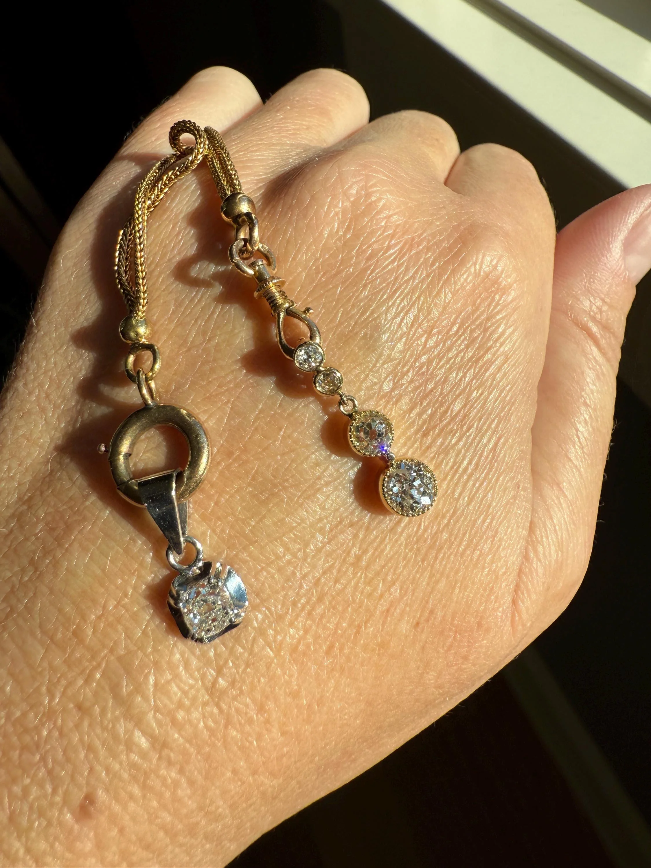 CHUNKY 1.4 Carat Old Mine Cut DIAMOND Antique 14k Gold Pendant Victorian Bezel Set Dangle - Image 19
