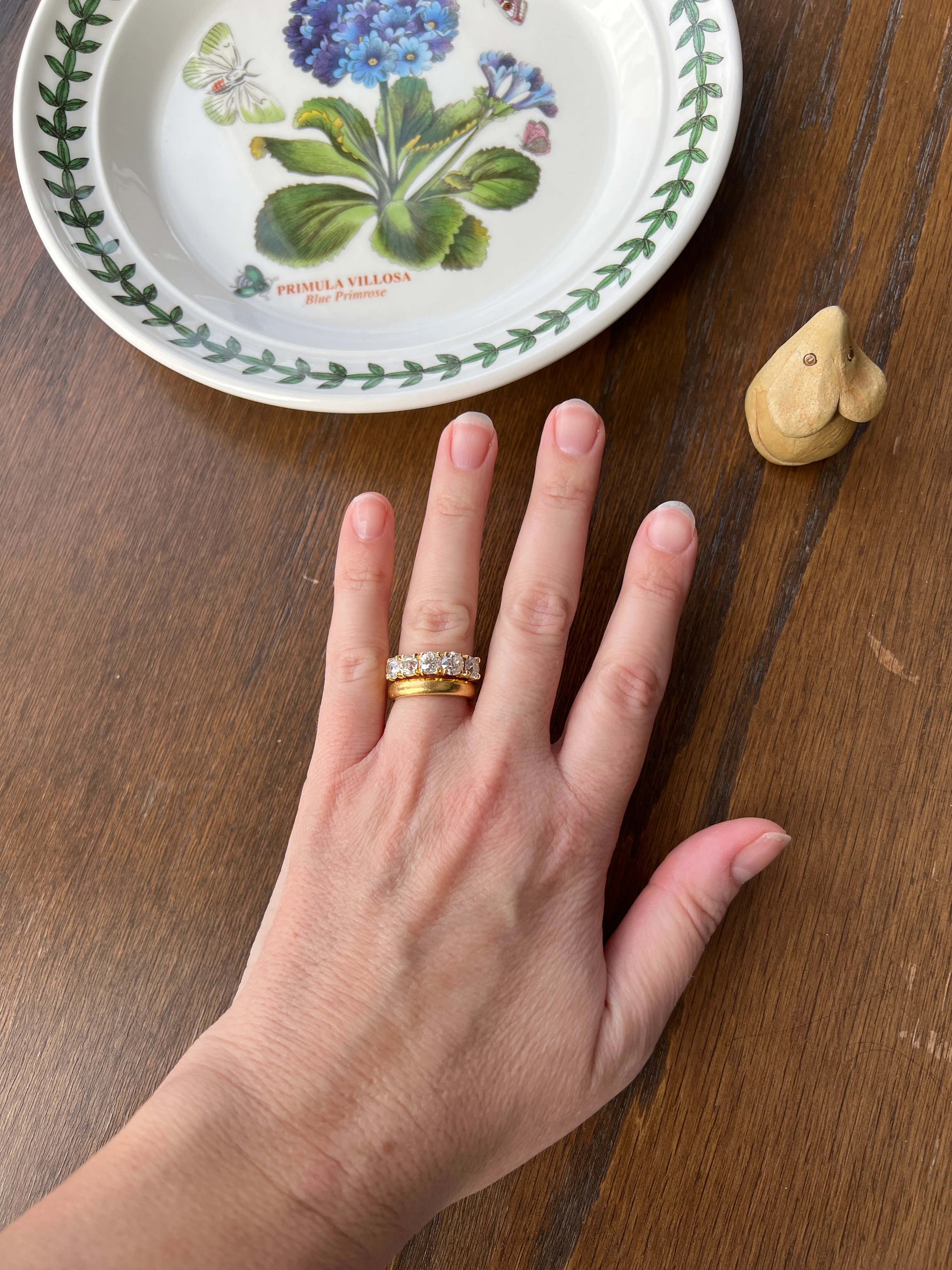 Chunky 2 1/2 Carat Old Mine Cut Antique DIAMOND Five Stone Band Line Ring 18k Gold French Vintage Setting Stacker - Image 19