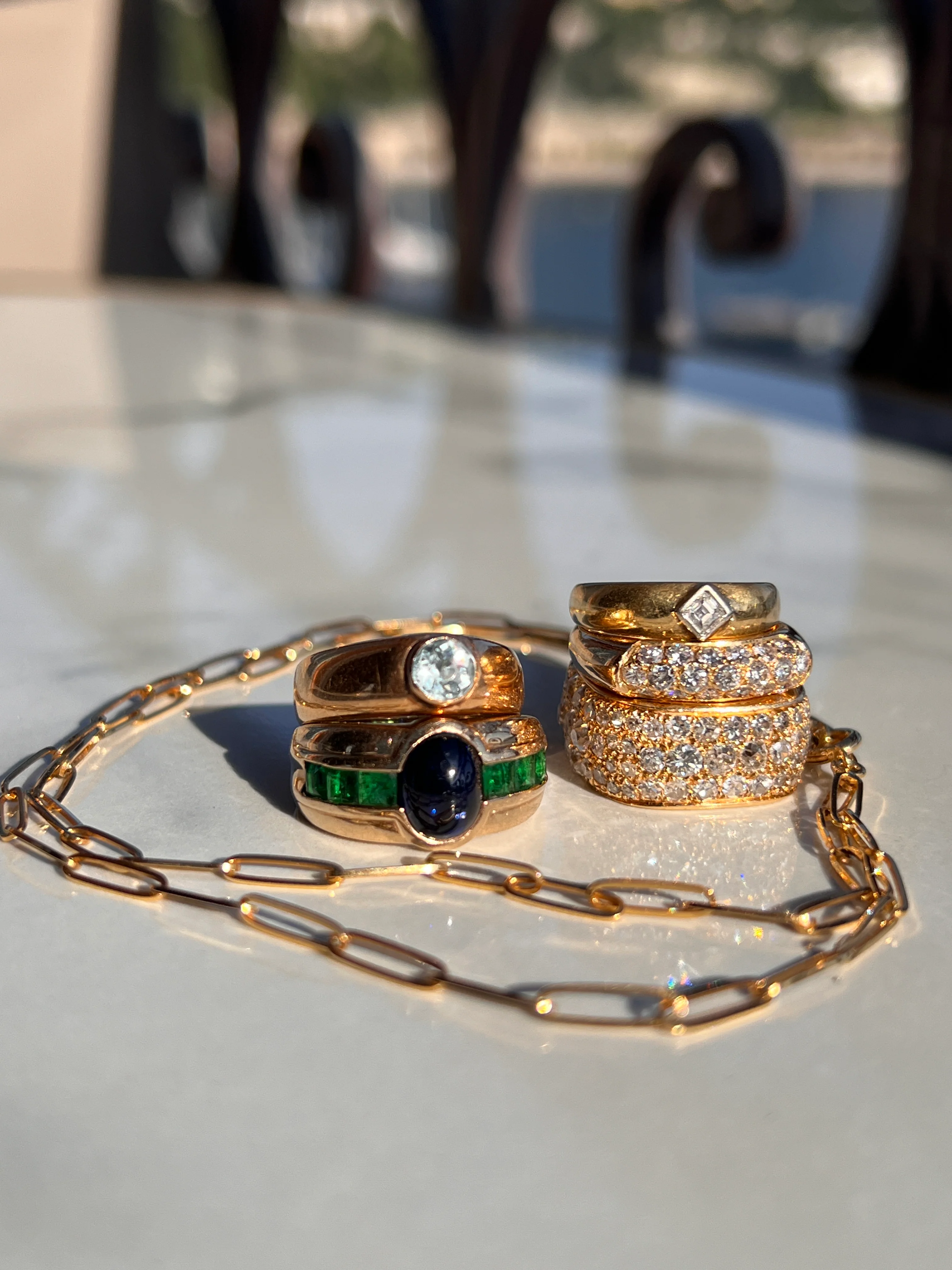 CHUNKY 4 Carats Vintage RING 100 (!) Antique Old Mine Cut Single RbC DIAMONDS Eternity Band French 9g 18k Gold - Image 12