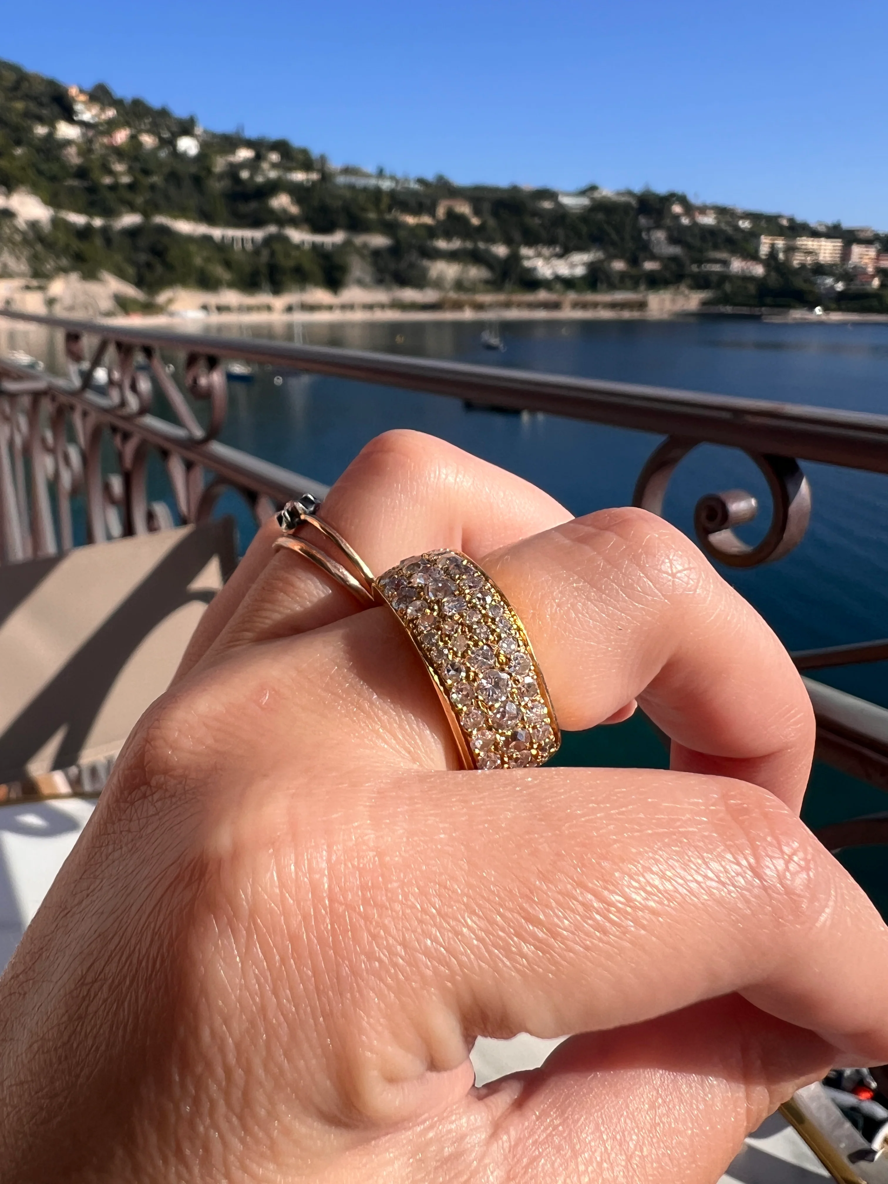 CHUNKY 4 Carats Vintage RING 100 (!) Antique Old Mine Cut Single RbC DIAMONDS Eternity Band French 9g 18k Gold - Image 15