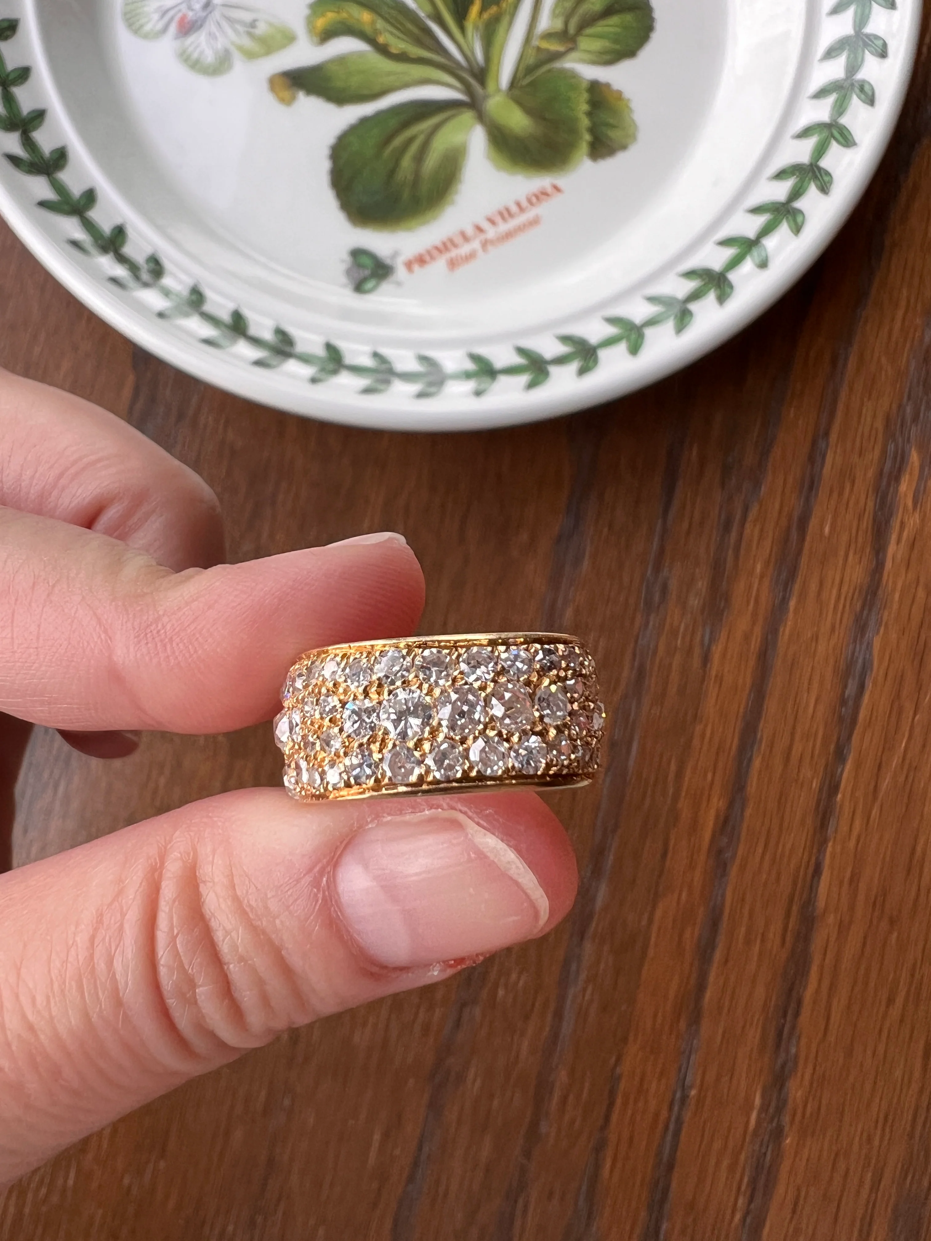CHUNKY 4 Carats Vintage RING 100 (!) Antique Old Mine Cut Single RbC DIAMONDS Eternity Band French 9g 18k Gold - Image 19