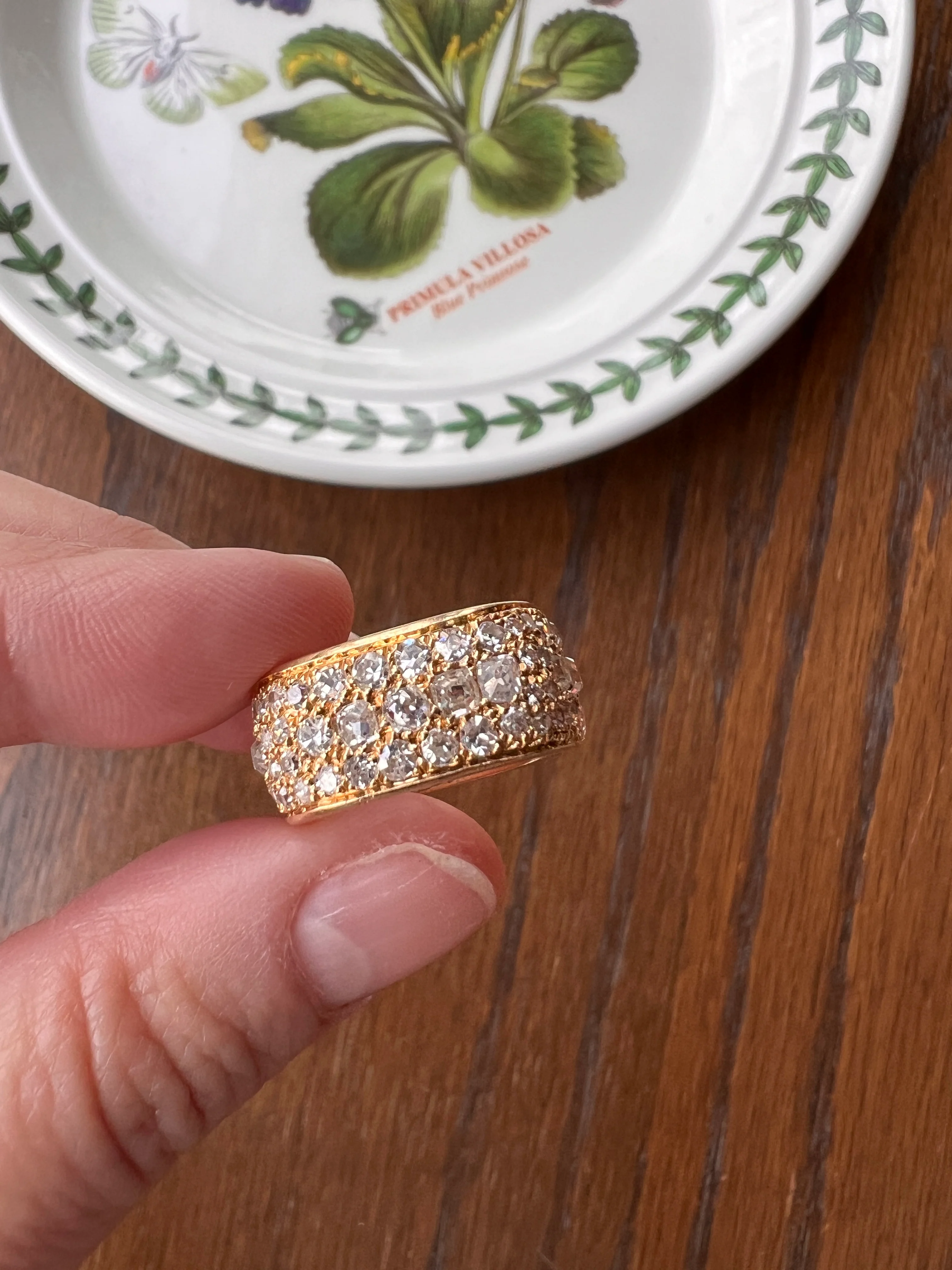 CHUNKY 4 Carats Vintage RING 100 (!) Antique Old Mine Cut Single RbC DIAMONDS Eternity Band French 9g 18k Gold - Image 21