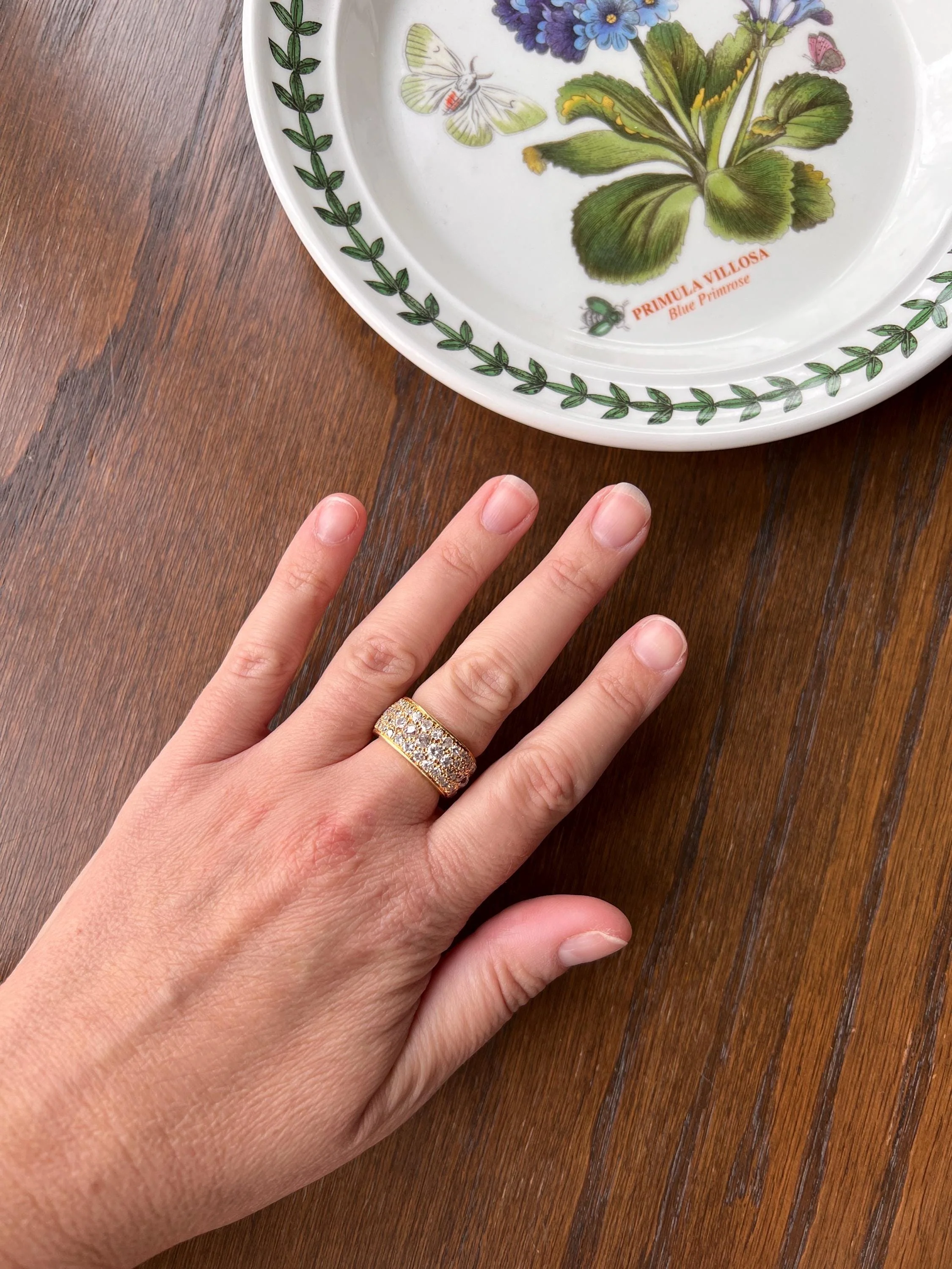 CHUNKY 4 Carats Vintage RING 100 (!) Antique Old Mine Cut Single RbC DIAMONDS Eternity Band French 9g 18k Gold - Image 4