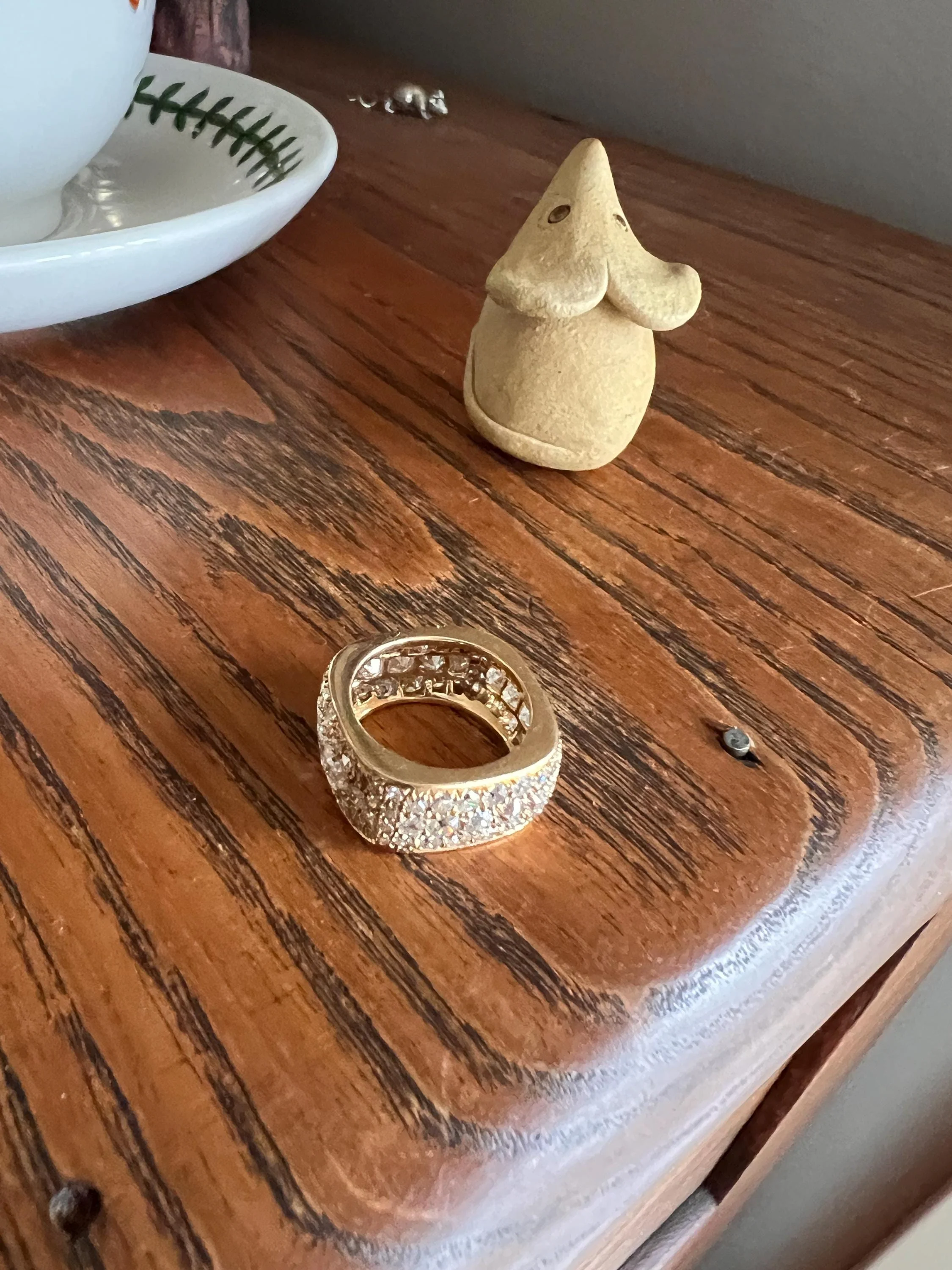 CHUNKY 4 Carats Vintage RING 100 (!) Antique Old Mine Cut Single RbC DIAMONDS Eternity Band French 9g 18k Gold - Image 6