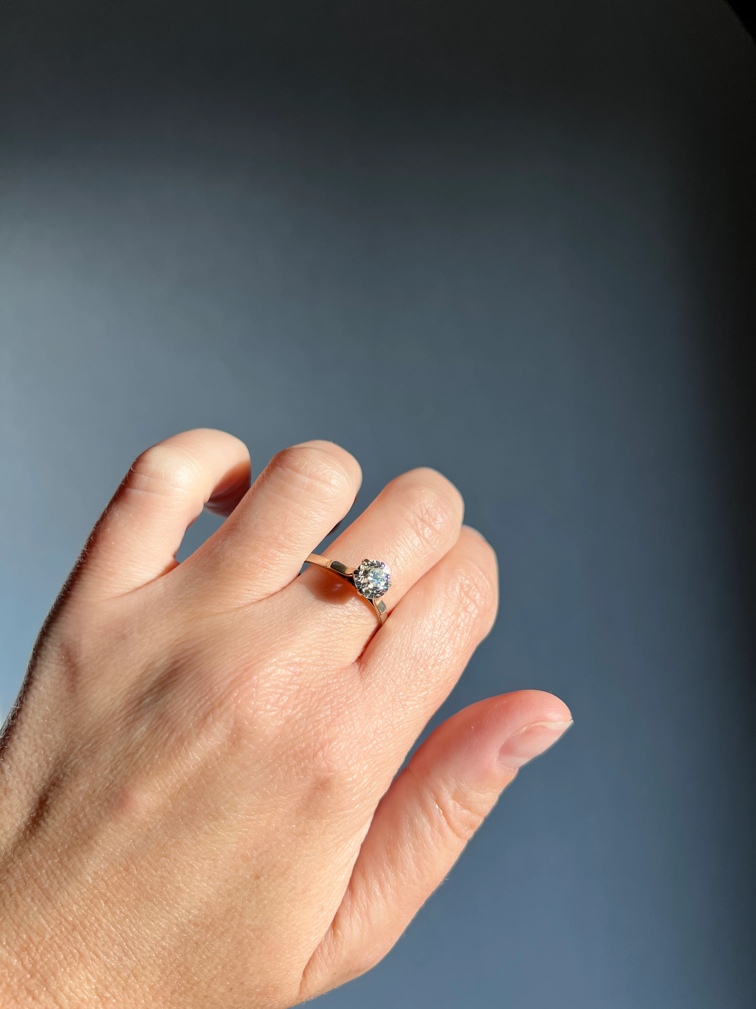 Chunky Antique 1 CARAT Eye CLEAN Tall Old European Cut DIAMOND Solitaire Engagement Ring French Art Deco 18k White Gold - Image 14