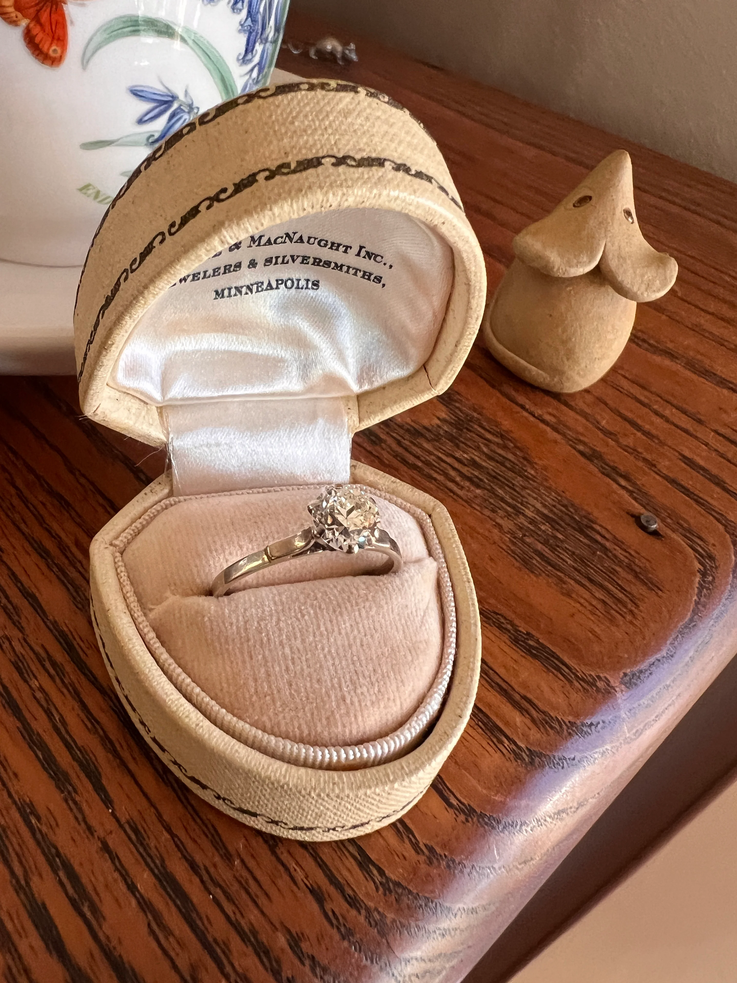 Chunky Antique 1 CARAT Eye CLEAN Tall Old European Cut DIAMOND Solitaire Engagement Ring French Art Deco 18k White Gold - Image 21
