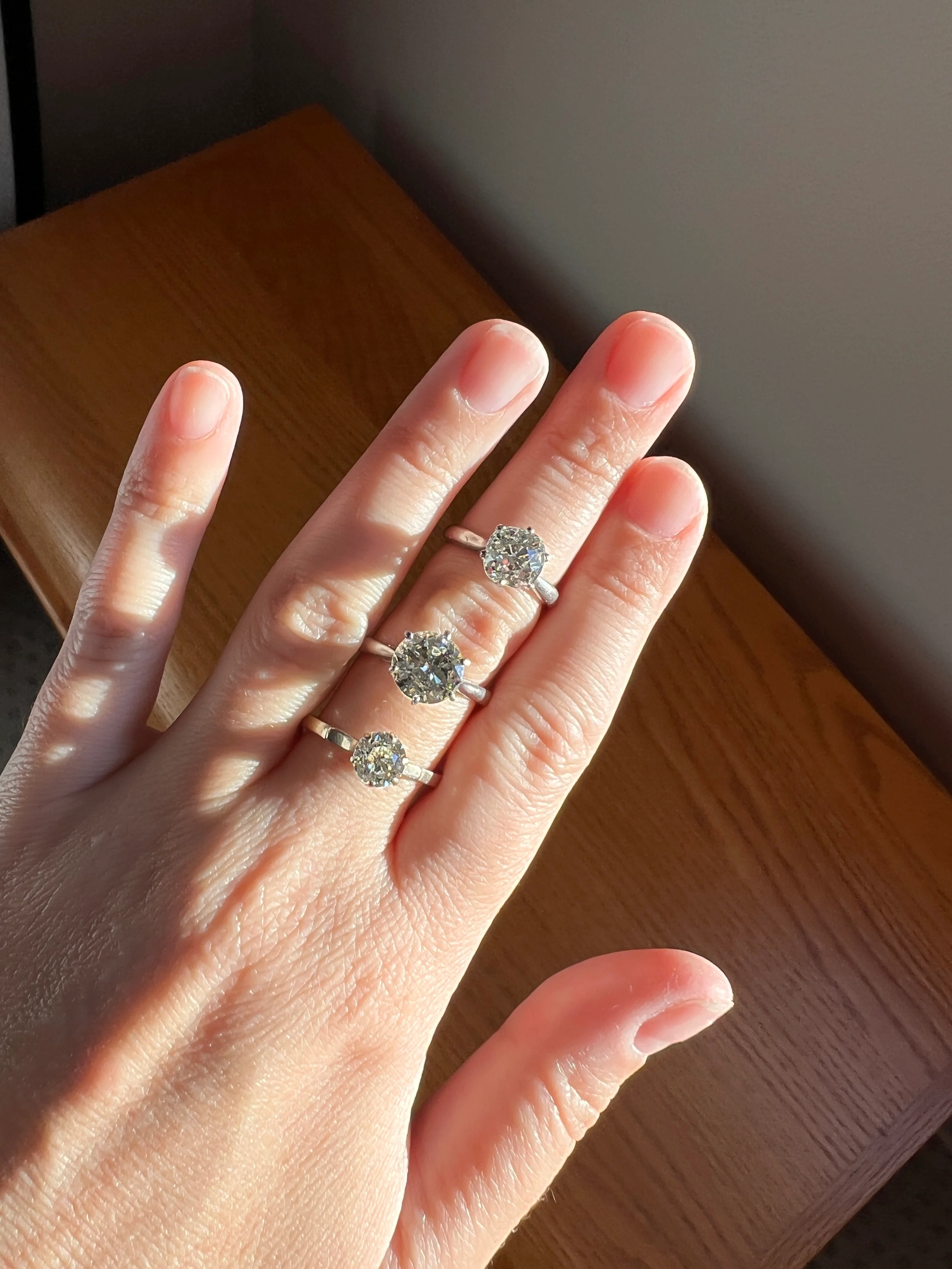 Chunky Antique 1 CARAT Eye CLEAN Tall Old European Cut DIAMOND Solitaire Engagement Ring French Art Deco 18k White Gold - Image 26