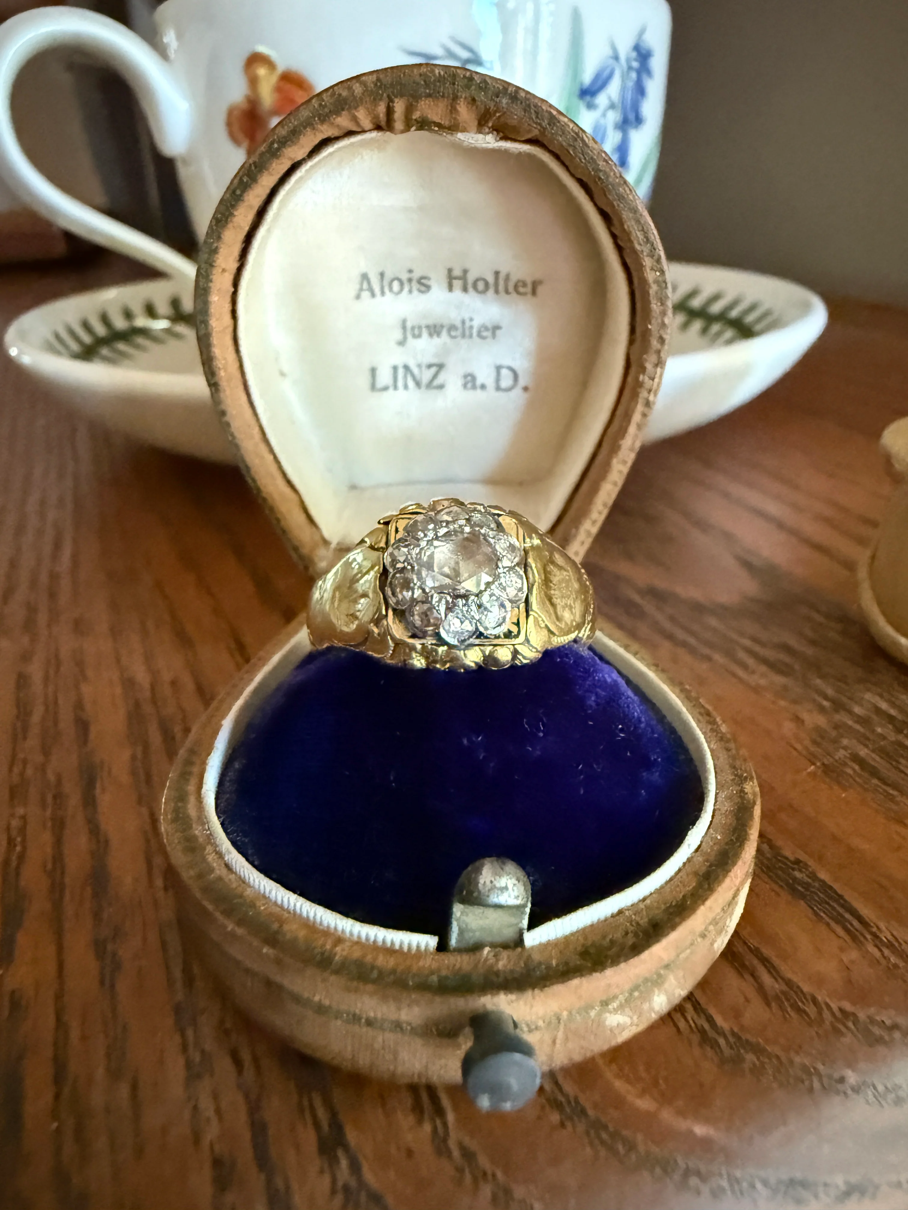 Chunky ANTIQUE Rose Cut Diamond Daisy Cluster Wide Band Heavy 18k Gold Gypsy Georgian Victorian Signet Man or Unisex Face Up 1 Carat Pink - Image 16