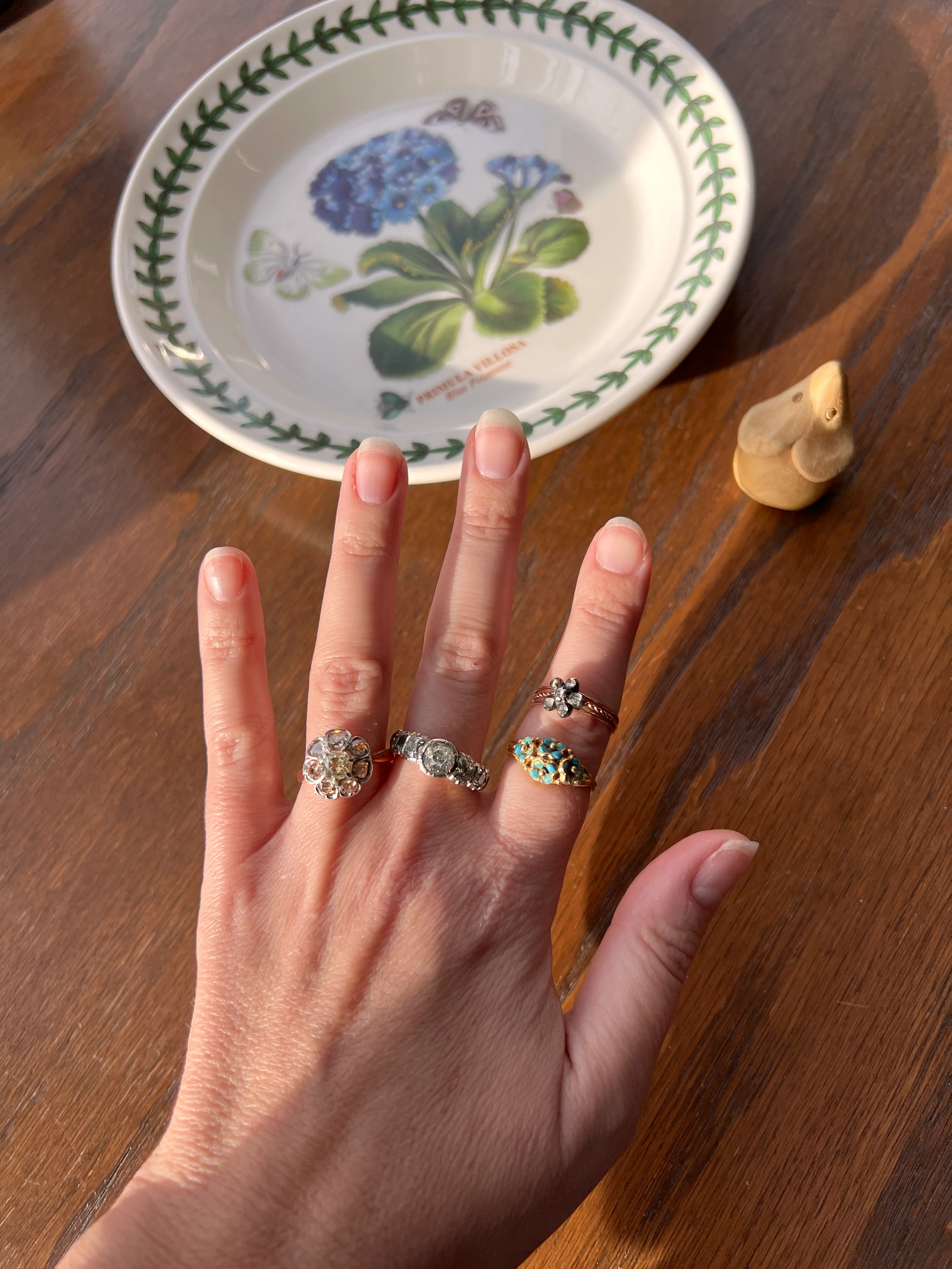 Chunky Three Carat Peruzzi Old Mine Cut DIAMOND Antique Domed Seven Stone HALF HOOP 18k Gold Ring Georgian Band - Image 12