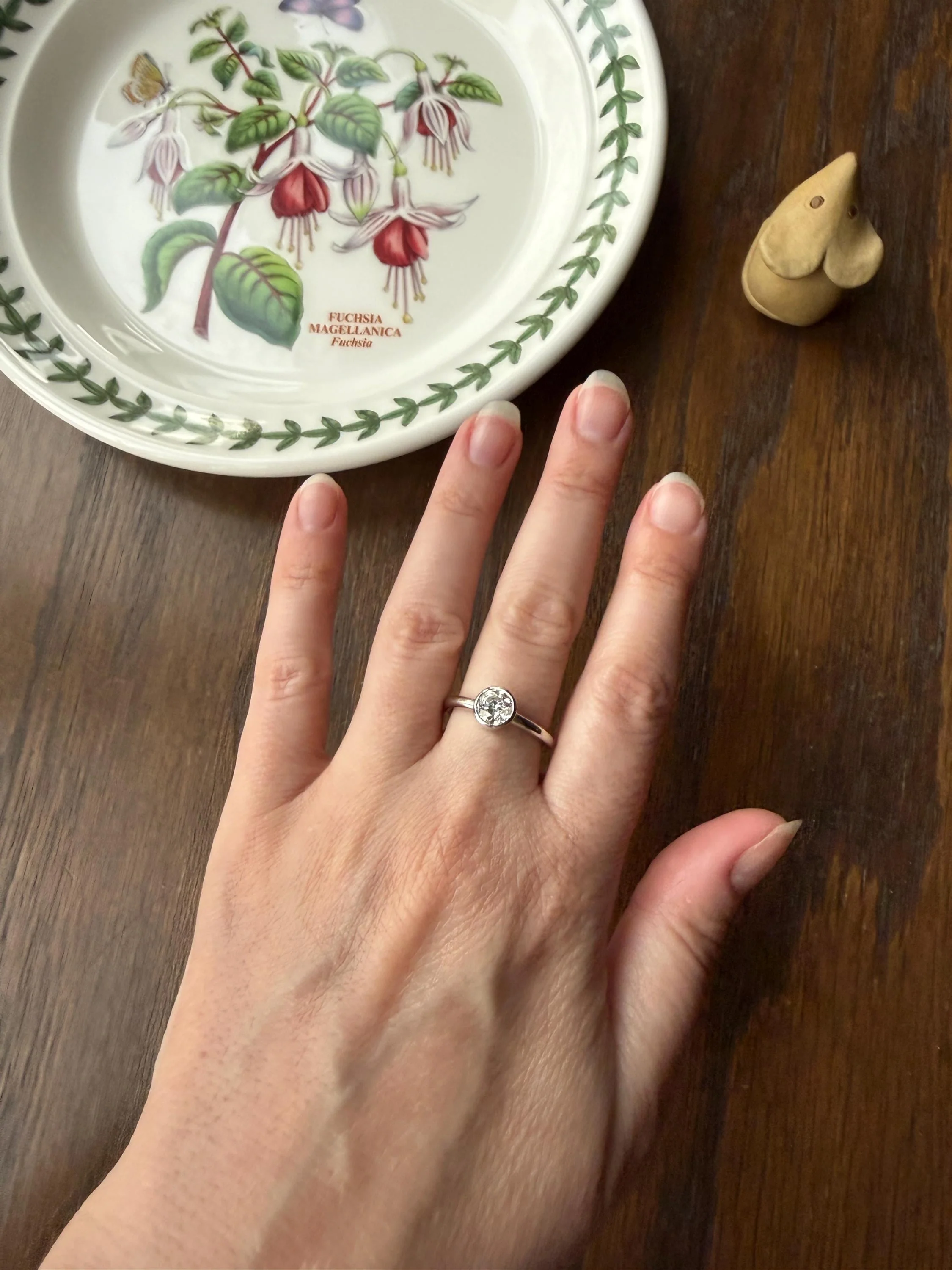 Chunky Vintage 0.9 Carat Old European Cut DIAMOND Bezel Set Ring Art Deco Stacker Donut Band 18k White Gold Solitaire Geometric Engagement - Image 16