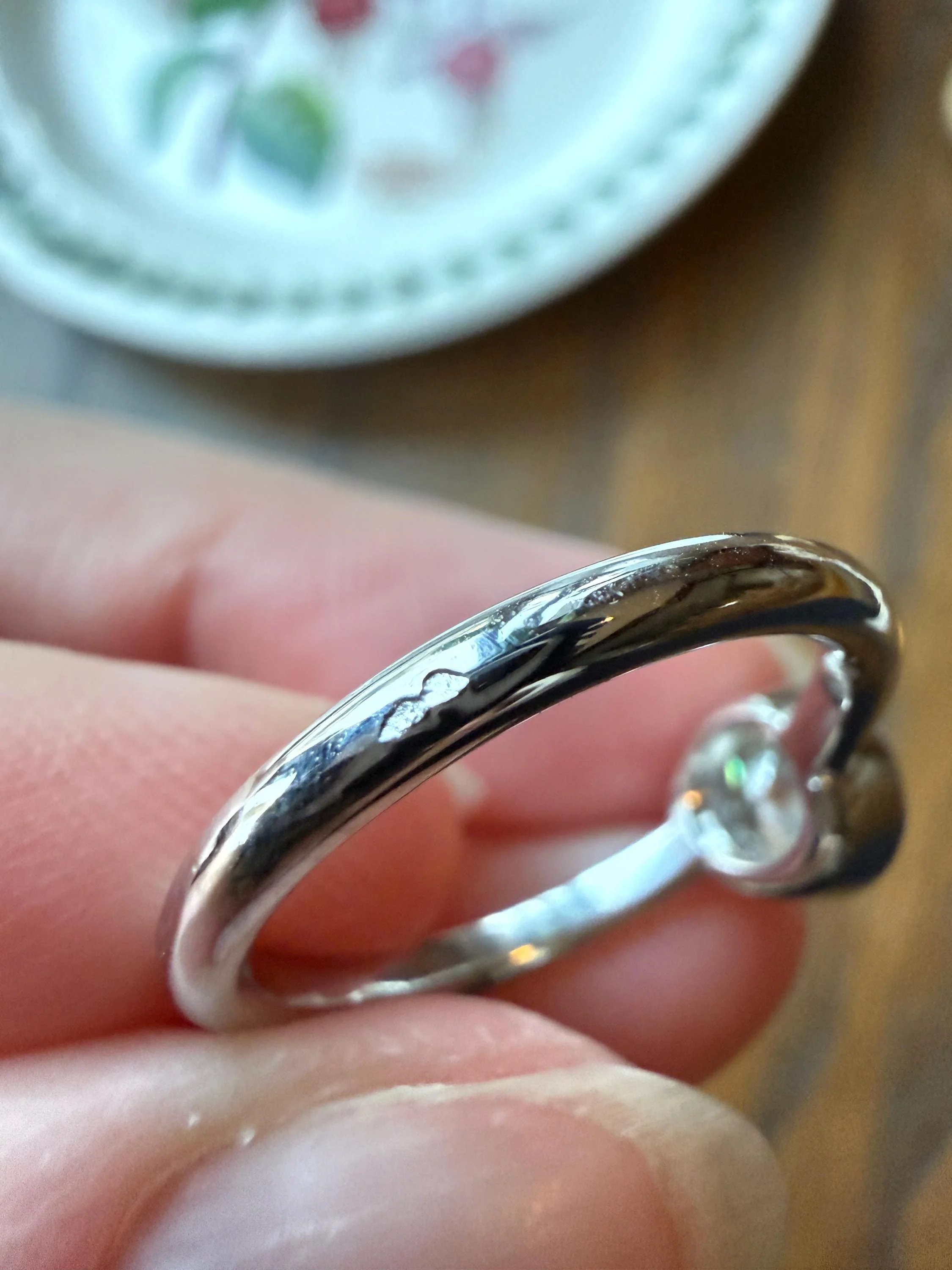 Chunky Vintage 0.9 Carat Old European Cut DIAMOND Bezel Set Ring Art Deco Stacker Donut Band 18k White Gold Solitaire Geometric Engagement - Image 19