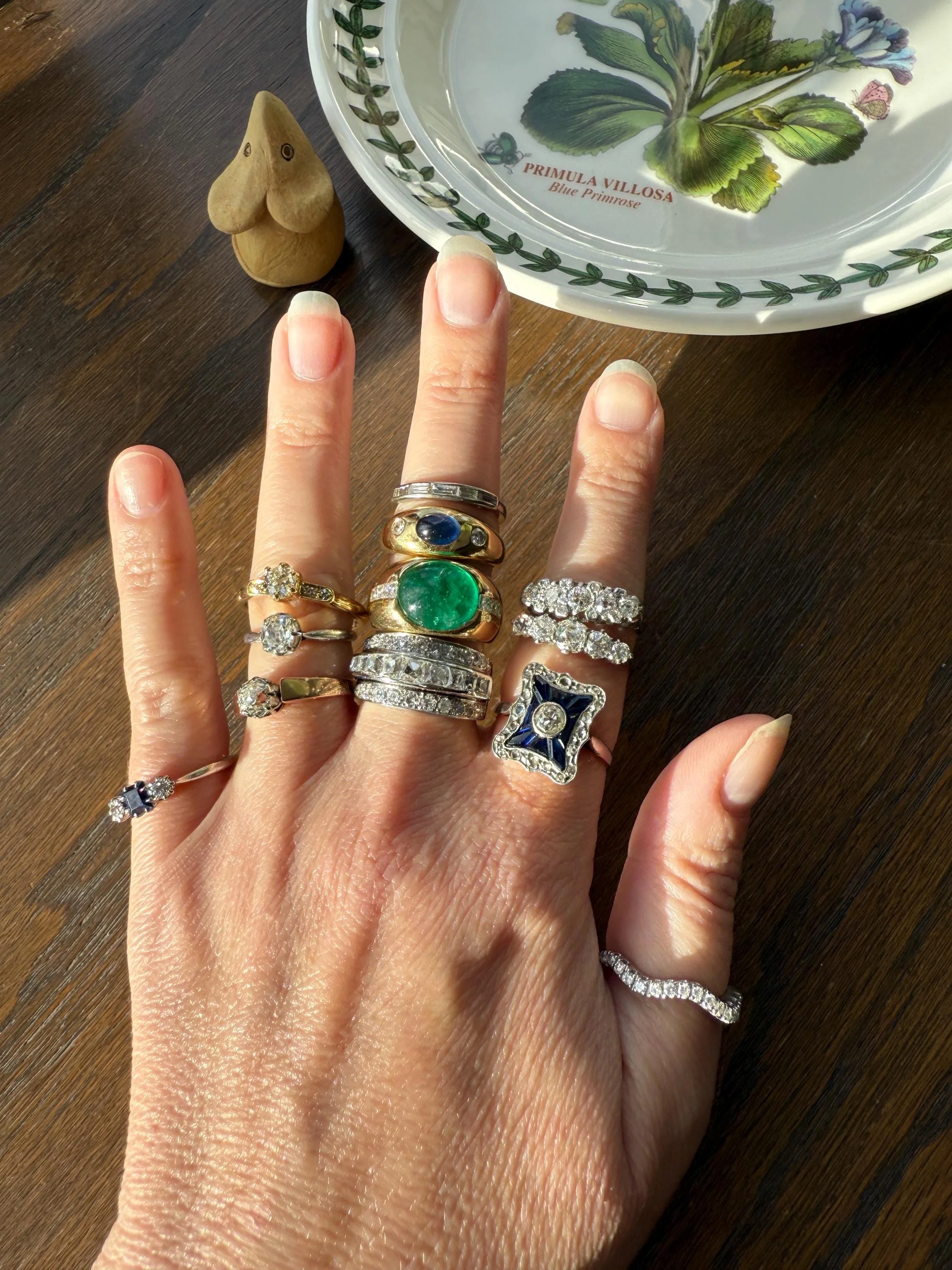 Chunky Vintage 2.3 Carat Old French Cut & Single Cut DIAMOND Triple Row Stepped Wide Band in Platinum Art Deco with Older Stones - Image 16
