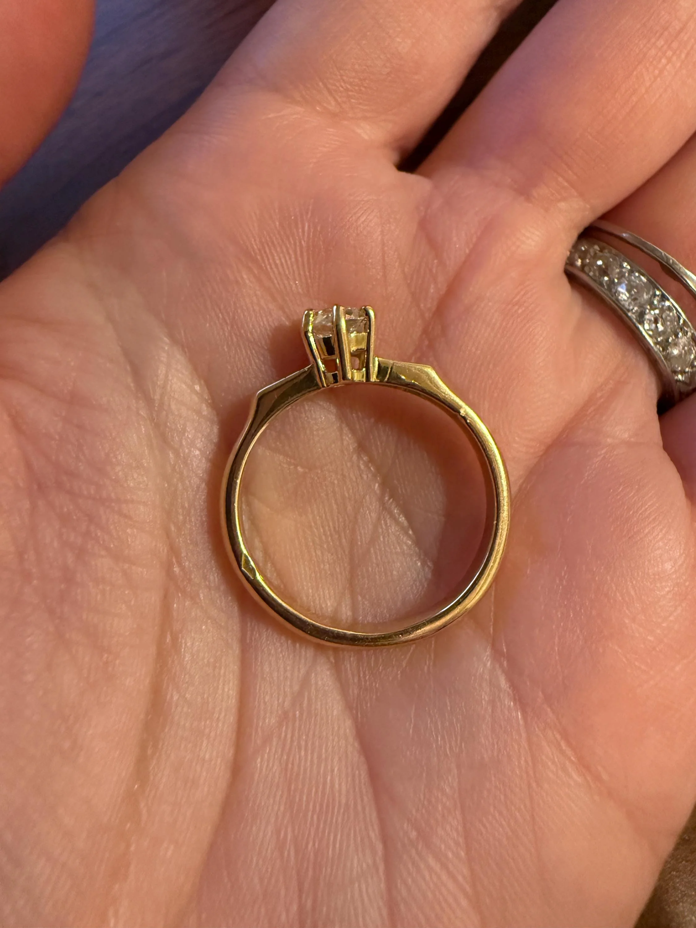 Classic Antique .6 Carat Old Mine Cut Diamond Solitaire & Accents 18k Gold French Victorian Engagement Ring Band Minimalist Stacker OMC - Image 18