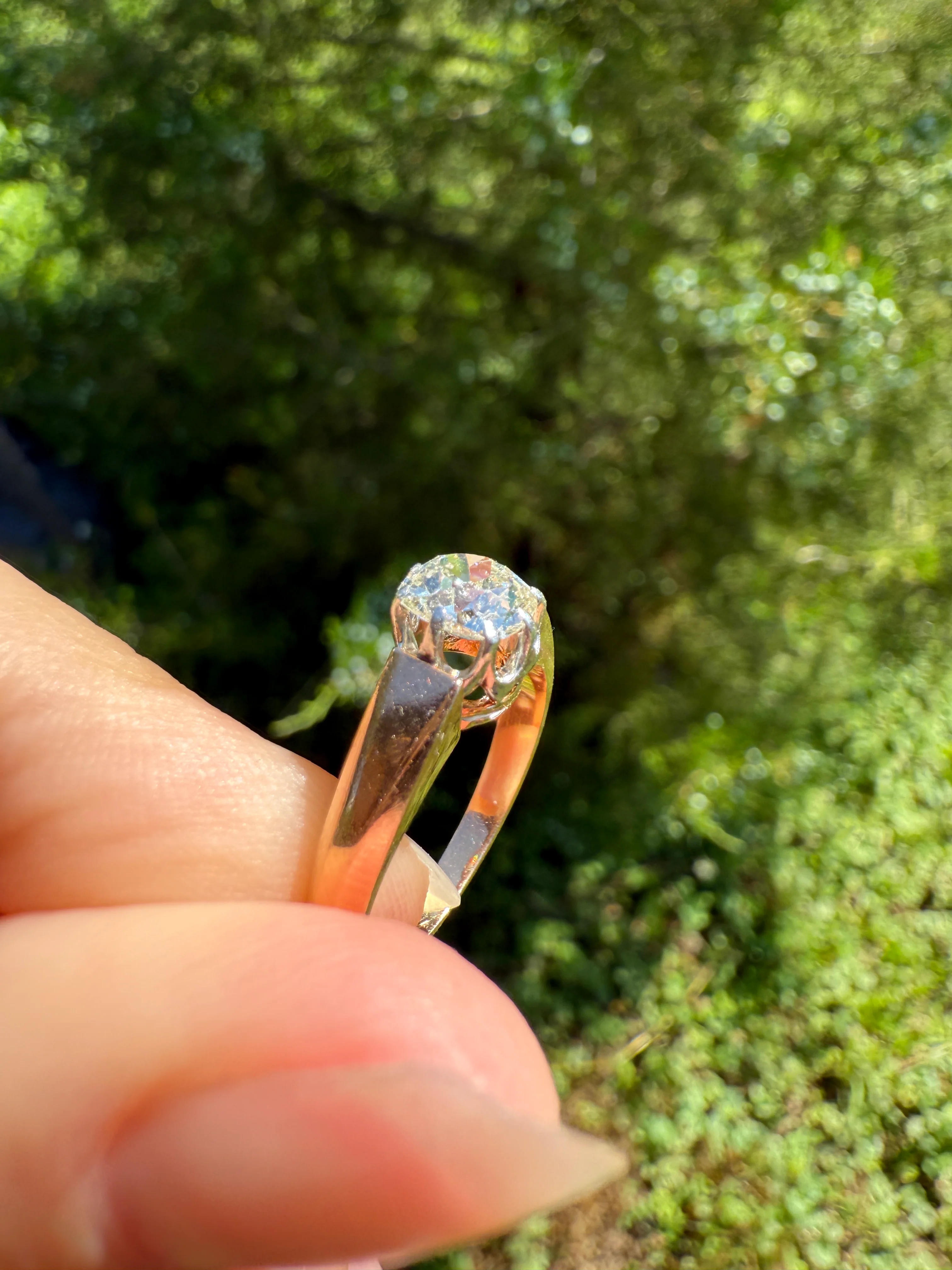 Classic Antique .75 Carat Eye Clean Old Mine Cut Diamond 18k Rosy Gold French Victorian Engagement Ring Solitaire Band Stacker - Image 16