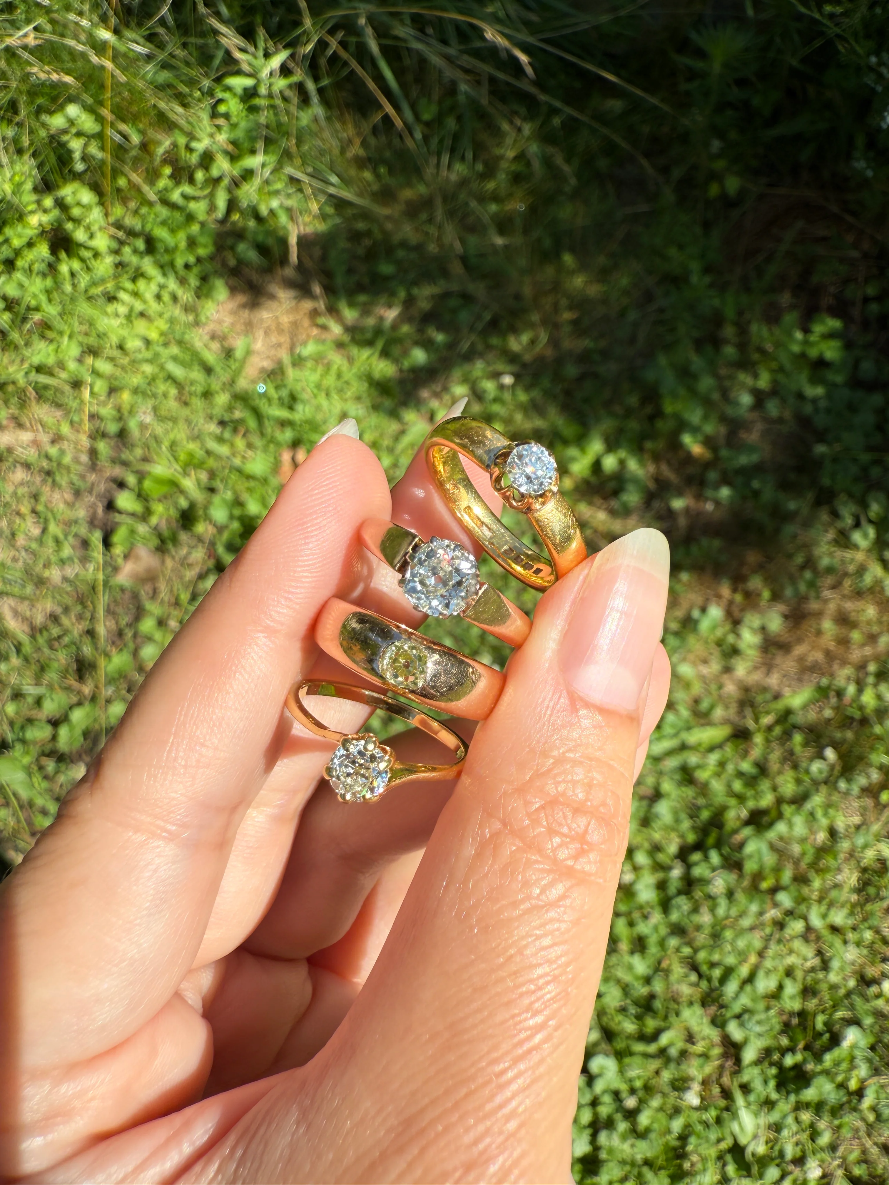 Classic Antique .75 Carat Eye Clean Old Mine Cut Diamond 18k Rosy Gold French Victorian Engagement Ring Solitaire Band Stacker - Image 24