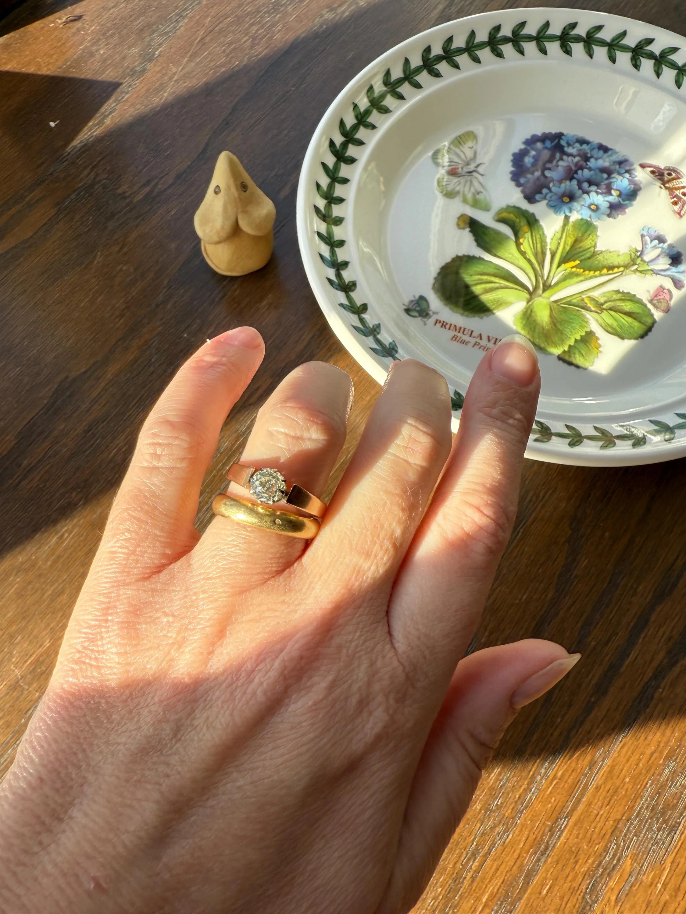 Classic Antique .87 Carat Eye Clean Old Mine Cut Diamond 18k Rosy Gold French Victorian Engagement Ring Solitaire Band Stacker - Image 5