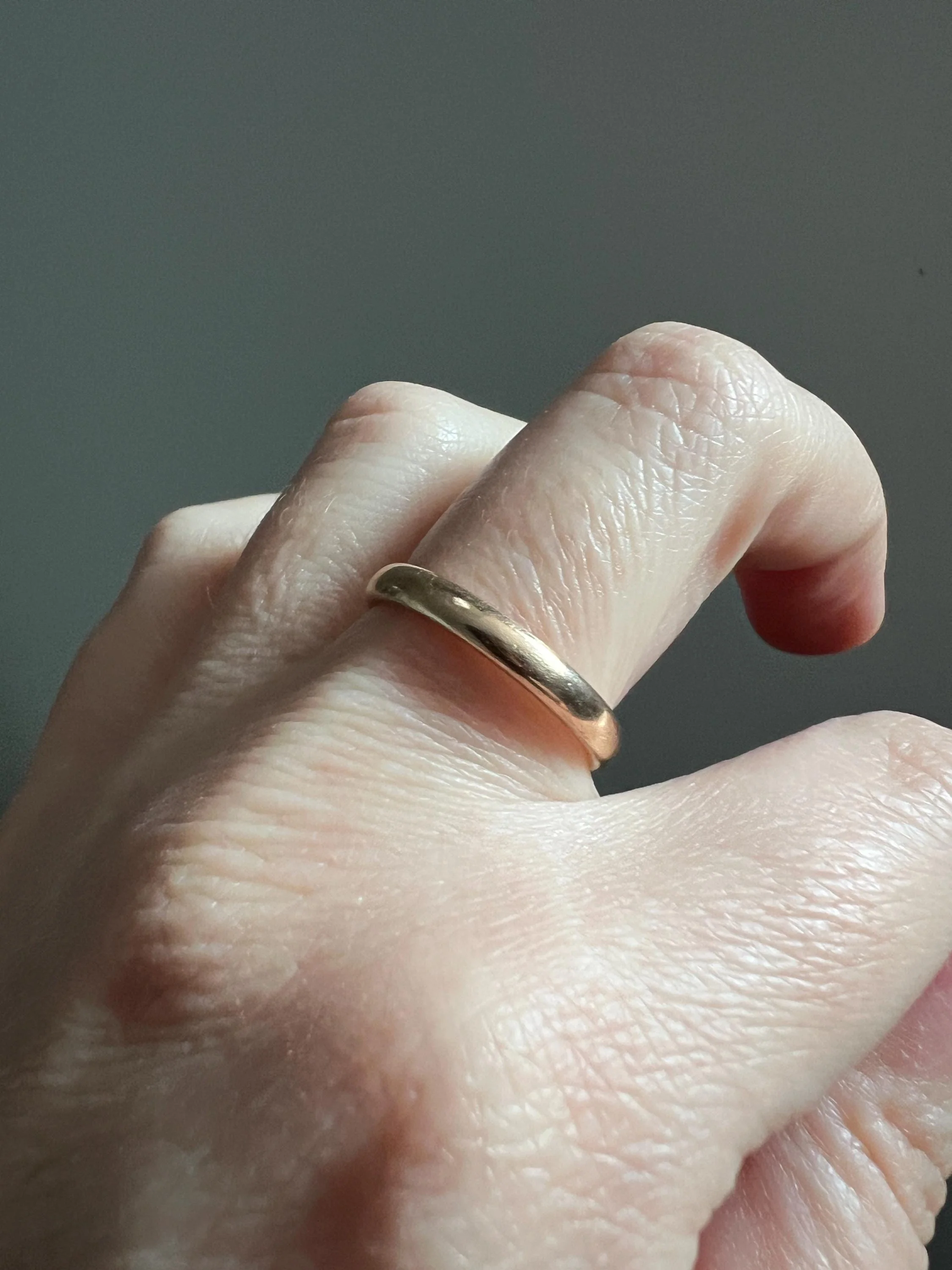 Comfort Fit Antique Victorian Sturdy 14k Rose Gold Sz 6.75 Wedding Band Ring Rich Warm Patina Romantic Gift Stacker Bridal Something Old