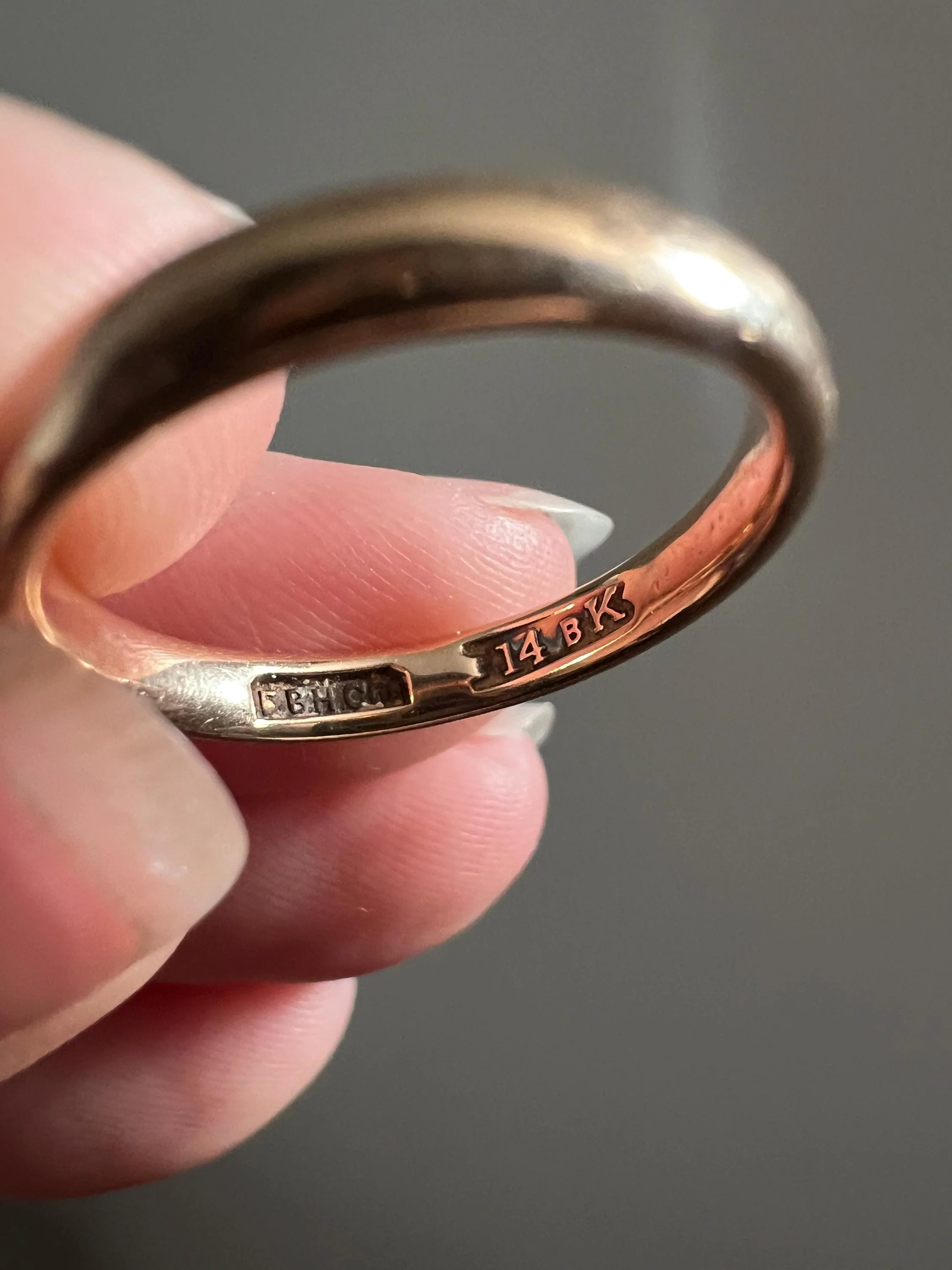 Comfort Fit Antique Victorian Sturdy 14k Rose Gold Sz 6.75 Wedding Band Ring Rich Warm Patina Romantic Gift Stacker Bridal Something Old - Image 2