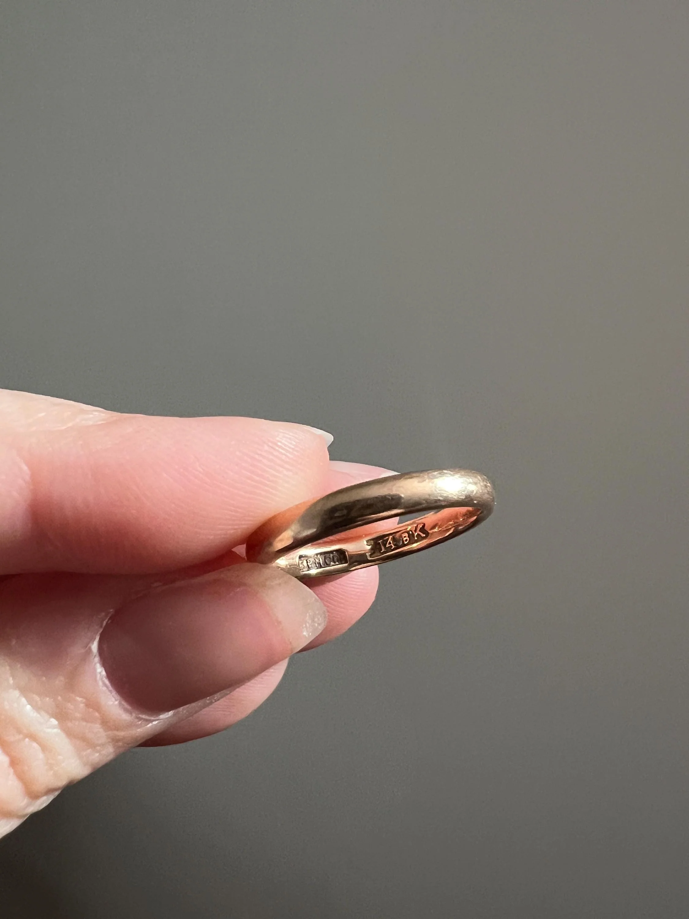 Comfort Fit Antique Victorian Sturdy 14k Rose Gold Sz 6.75 Wedding Band Ring Rich Warm Patina Romantic Gift Stacker Bridal Something Old - Image 4