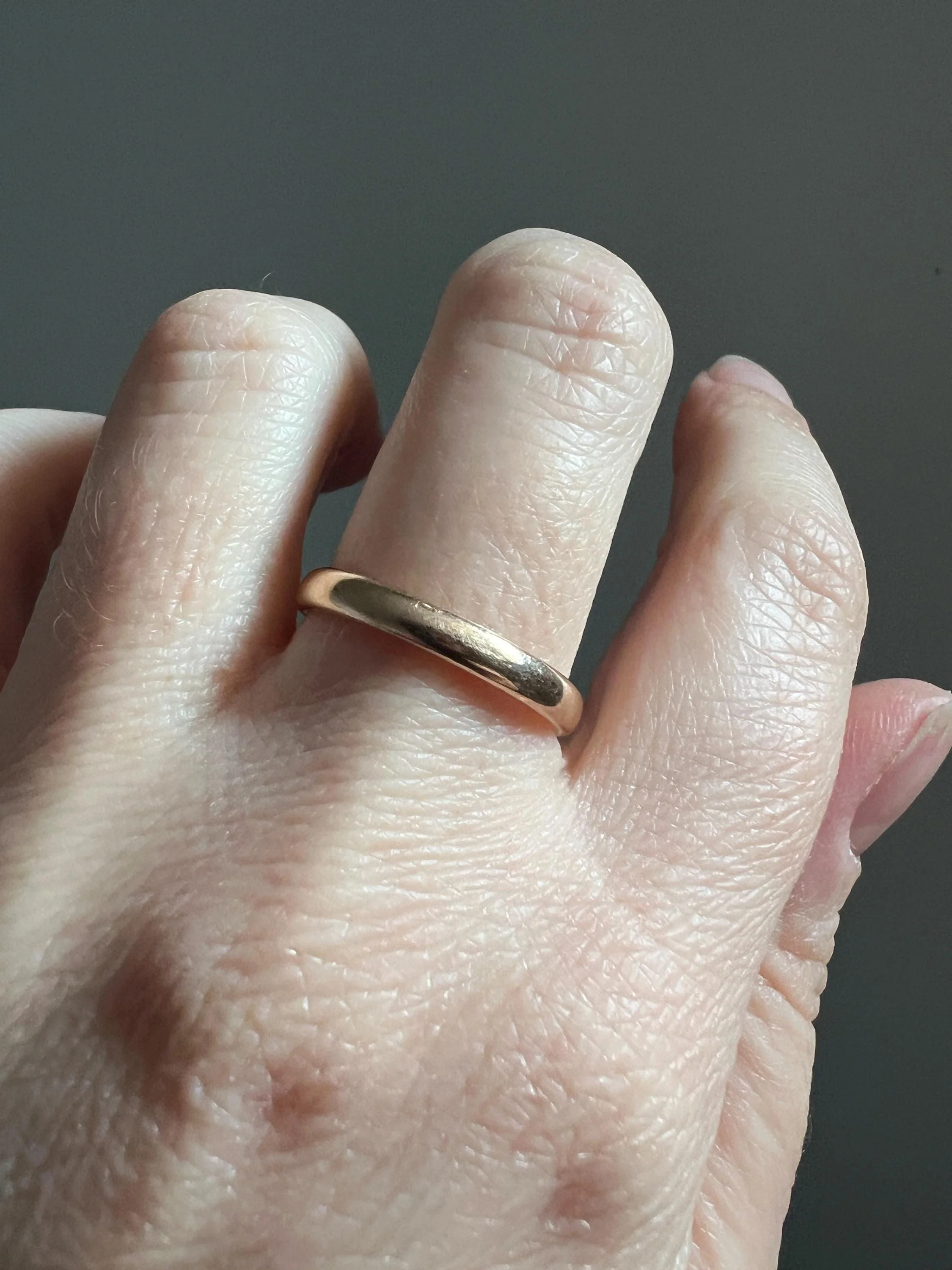 Comfort Fit Antique Victorian Sturdy 14k Rose Gold Sz 6.75 Wedding Band Ring Rich Warm Patina Romantic Gift Stacker Bridal Something Old - Image 7