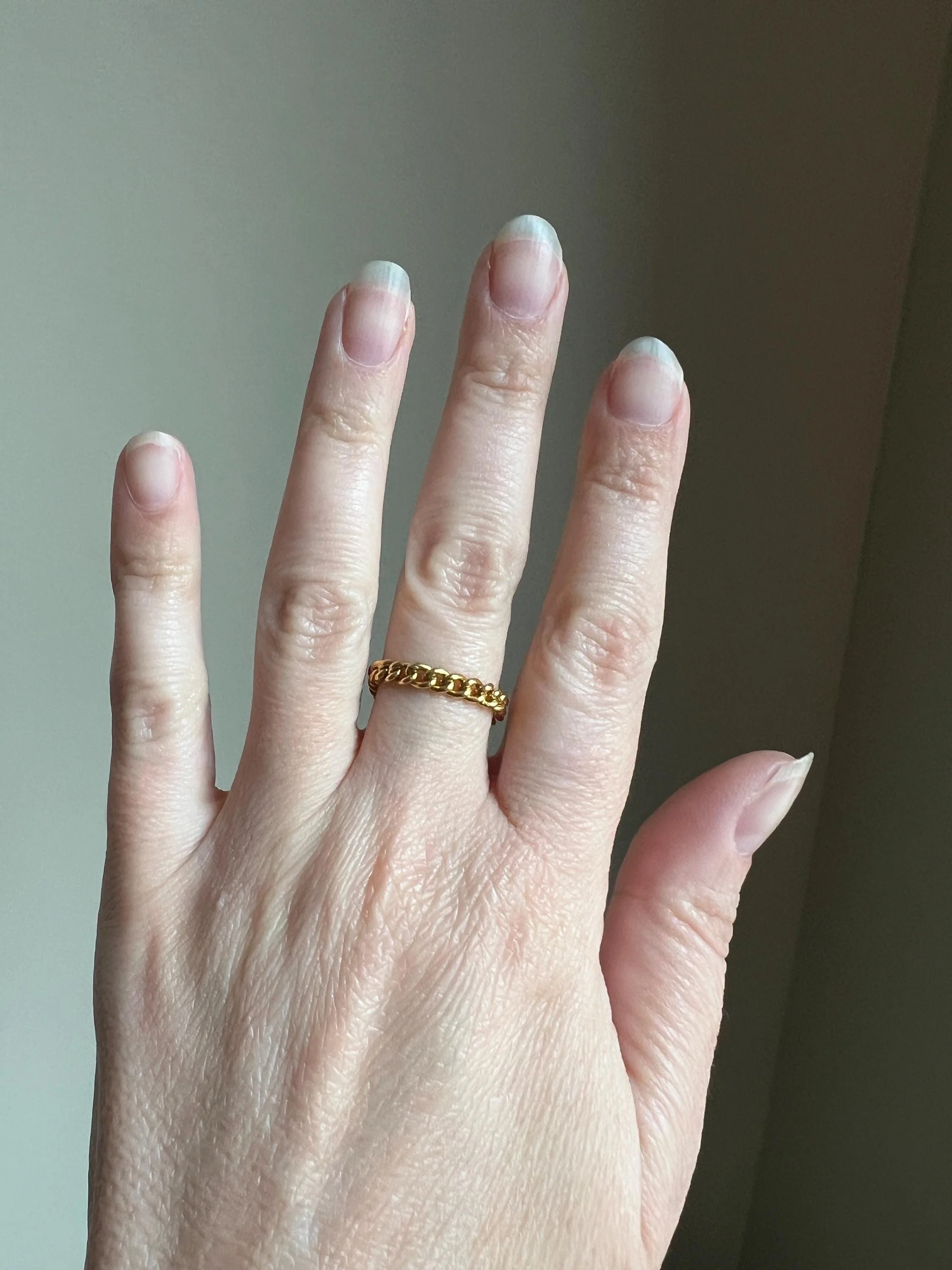 CURB CHAIN RING French Vintage Stacker Band Ring 18k Gold Flexible Texture Eternity Cuban Minimalist Gift Unisex Man Ring - Image 6
