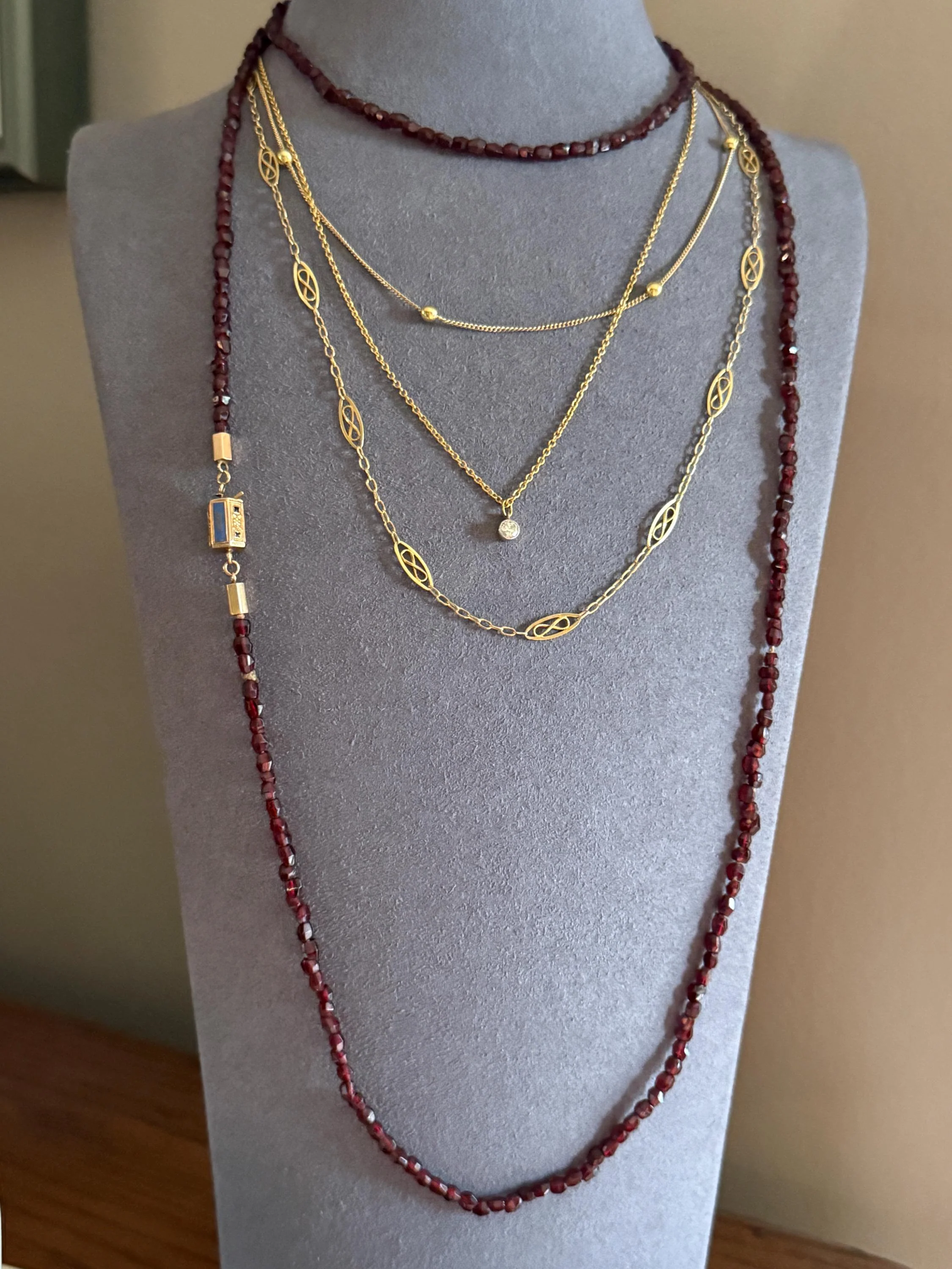Dainty Vintage Mini Bead Chain 18k Gold Solid Pearls 15" Short Necklace Solid Ball Rivet 2.4g Minimalist Layering Shimmer Glow Choker - Image 10