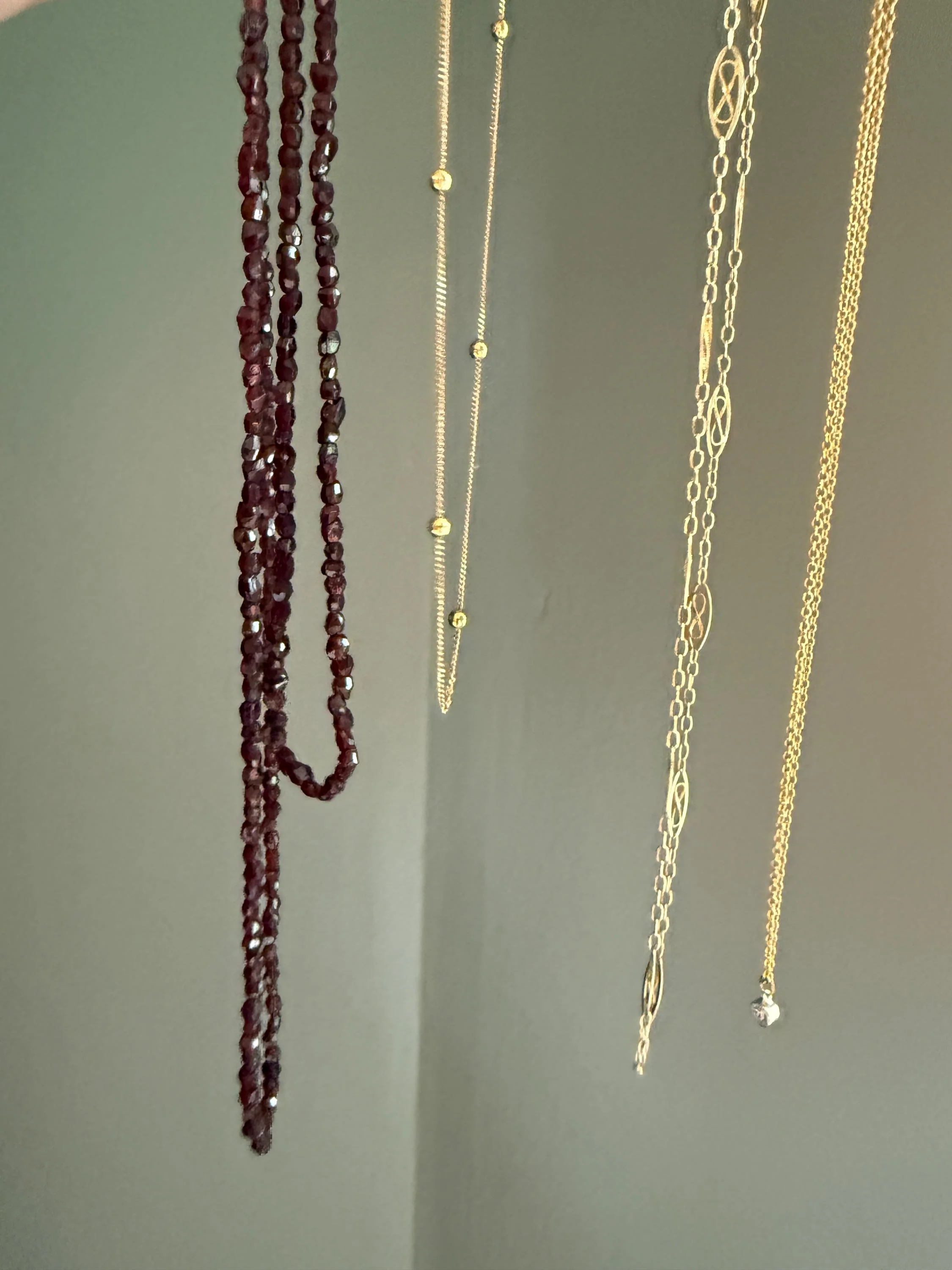 Dainty Vintage Mini Bead Chain 18k Gold Solid Pearls 15" Short Necklace Solid Ball Rivet 2.4g Minimalist Layering Shimmer Glow Choker - Image 12