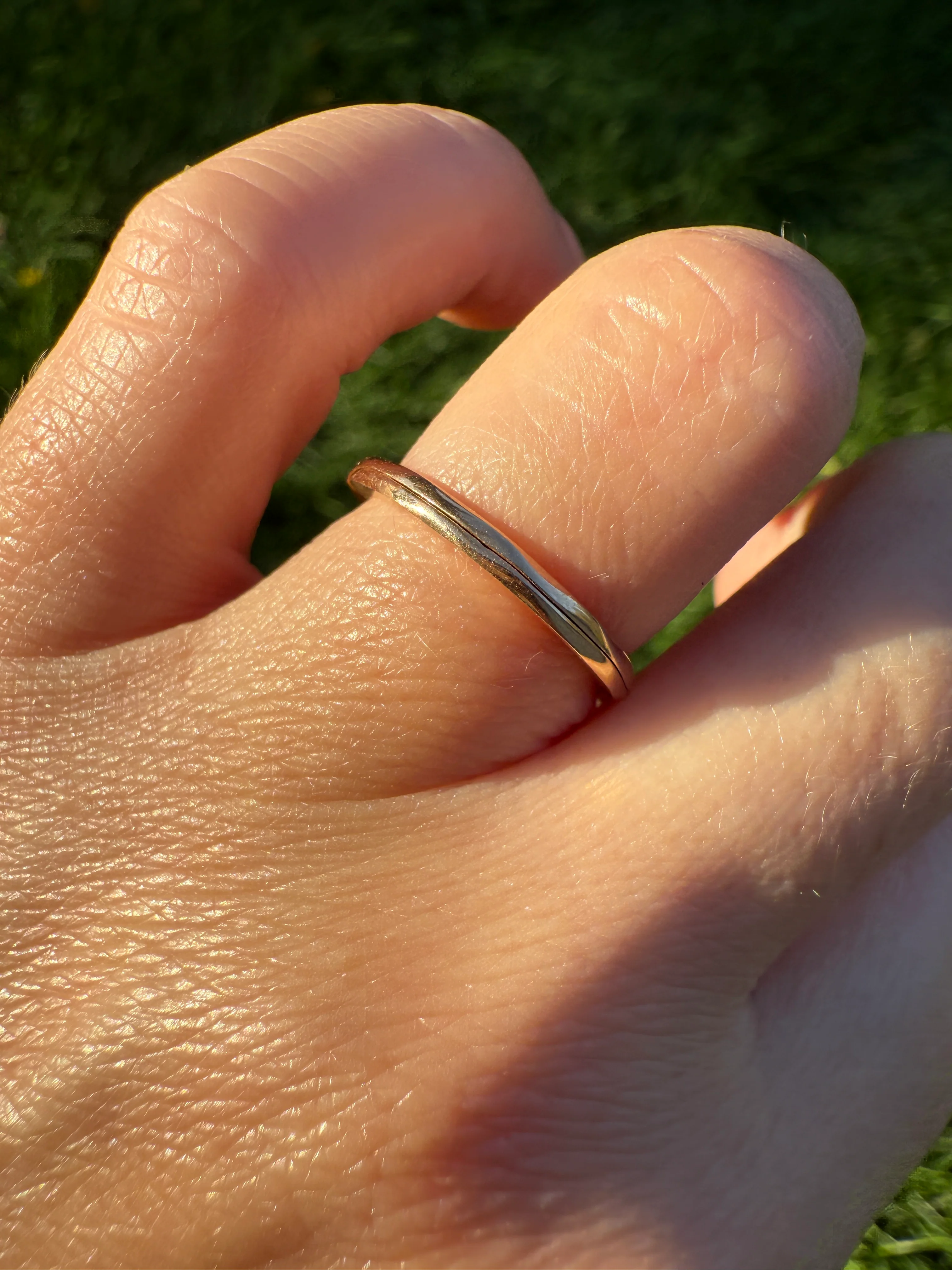 DATED 1833 GEORGIAN Era French Antique 18k Gold GIMMEL Twin Wedding Band Skinny Puzzle RiNG Beveled Faceted - Image 11