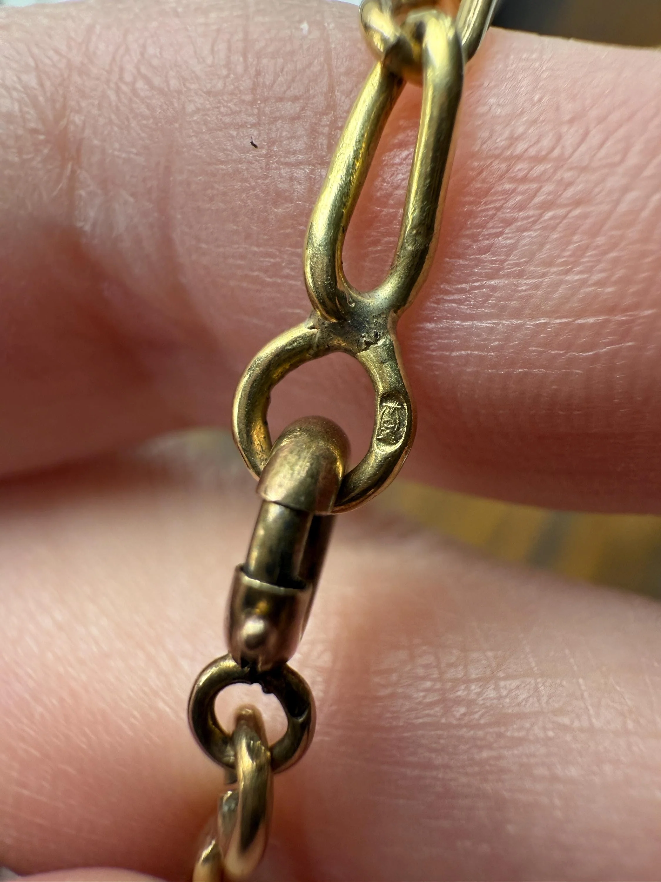 DATED 1902 December 21 Octagon Panel Engraved Initial Curb Chain Bracelet French Antique 18k Gold Solid Monogram E J D H P Letters - Image 15