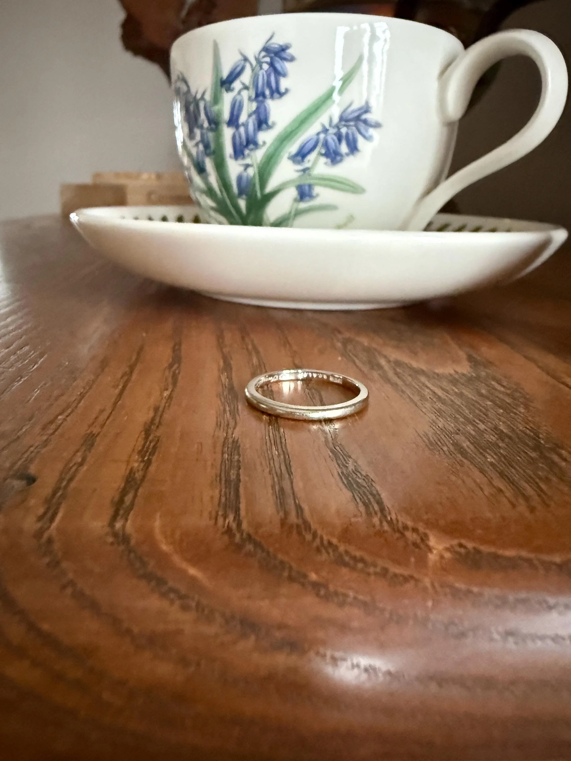 DATED "Sweetheart to Wife" Vintage Wedding Band 18k White Gold January 10, 1951 Skinny Stacker Ring Romantic Posey Poesy Shreve Crump Low - Image 12