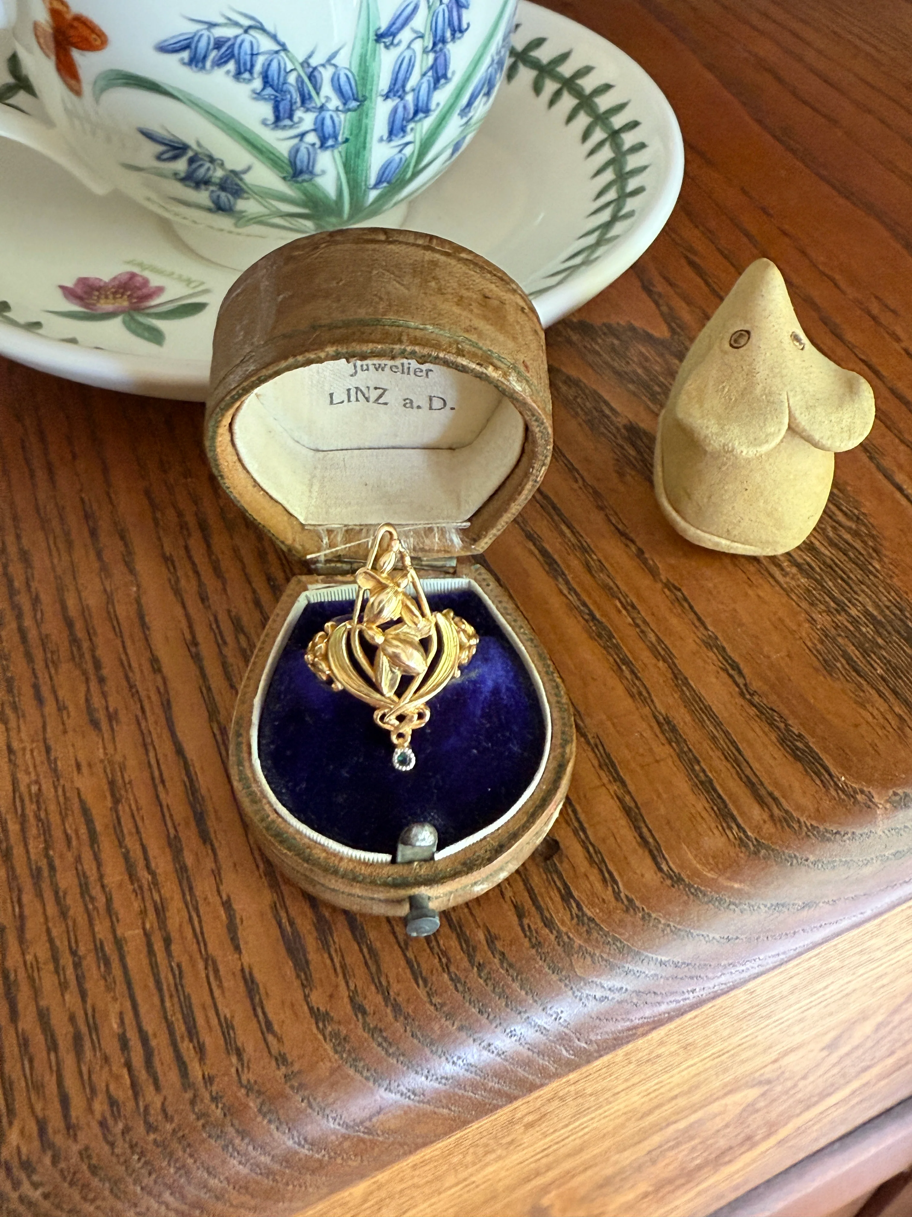 Delicious Floral French Art NOUVEAU Antique Belle Epoque Rose SWIRL Whiplash 18k Gold Ring Large 1.1" - Image 15